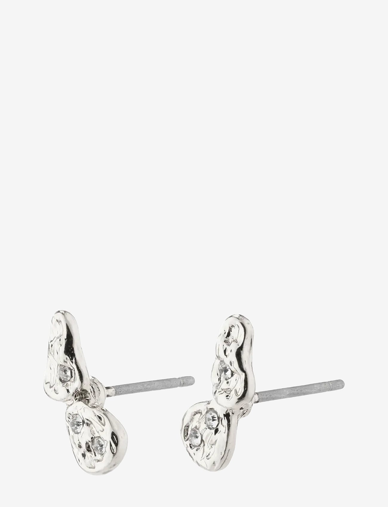 Pilgrim Quinn Organic Shaped Crystal Earrings Silver-Plated - Silver - ONE SIZE