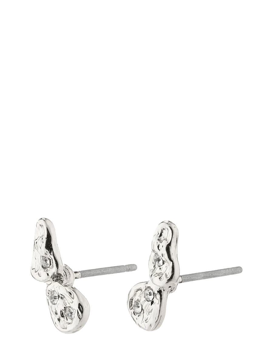 Pilgrim - QUINN organic shaped crystal earrings silver-plated - silver plated - 1