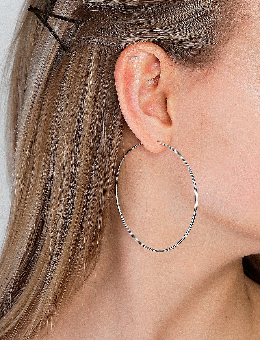 Pilgrim - SANNE X-large hoop earrings - hoops - silver plated - 0