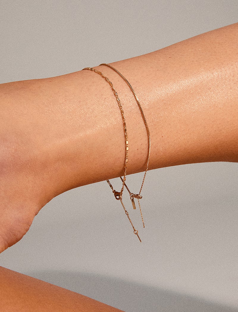 Pilgrim - PARISA recycled flat link ankle chain - konfirmation - gold plated - 0