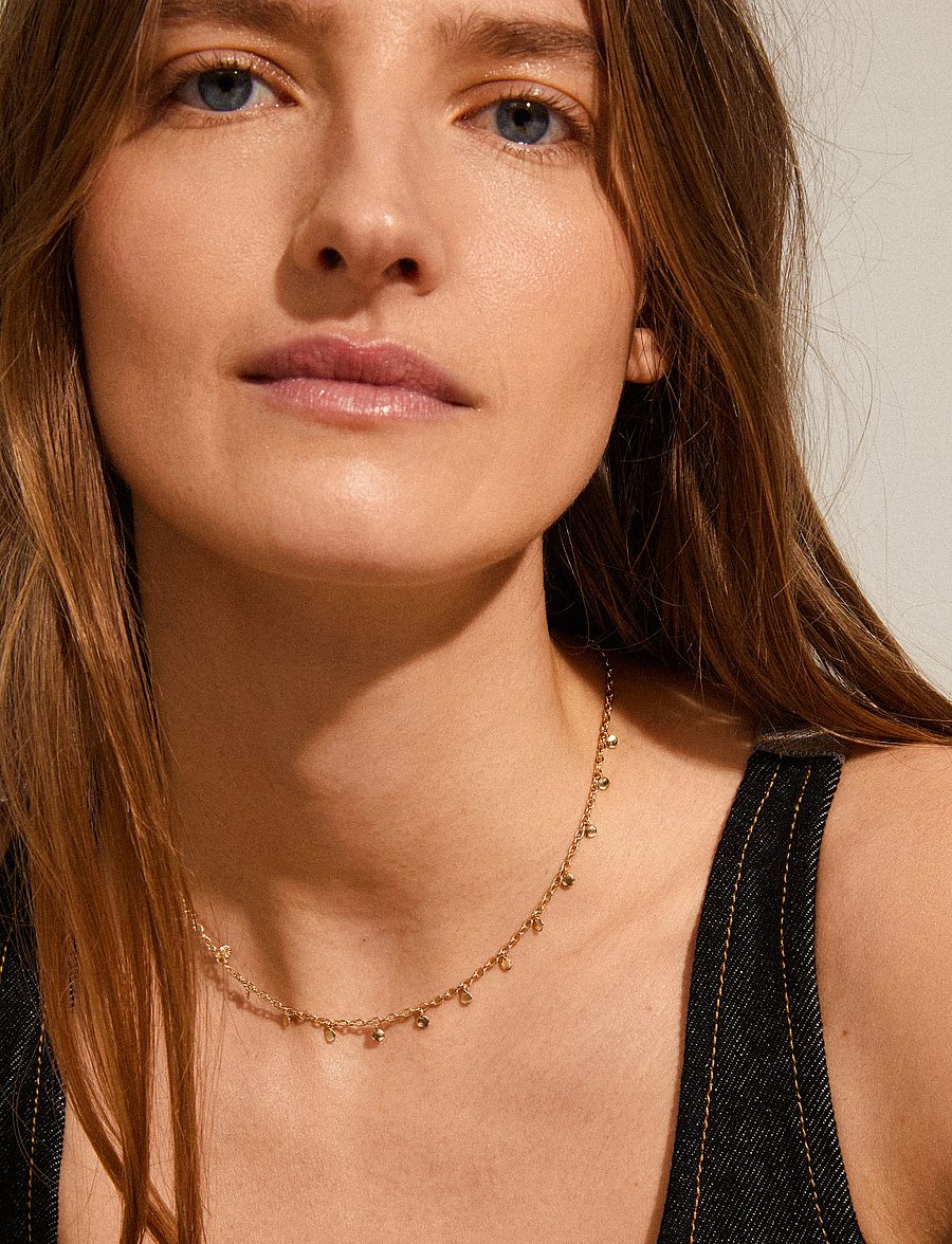 Pilgrim - PARISA recycled flat link ankle chain - konfirmationstøj - gold plated - 2