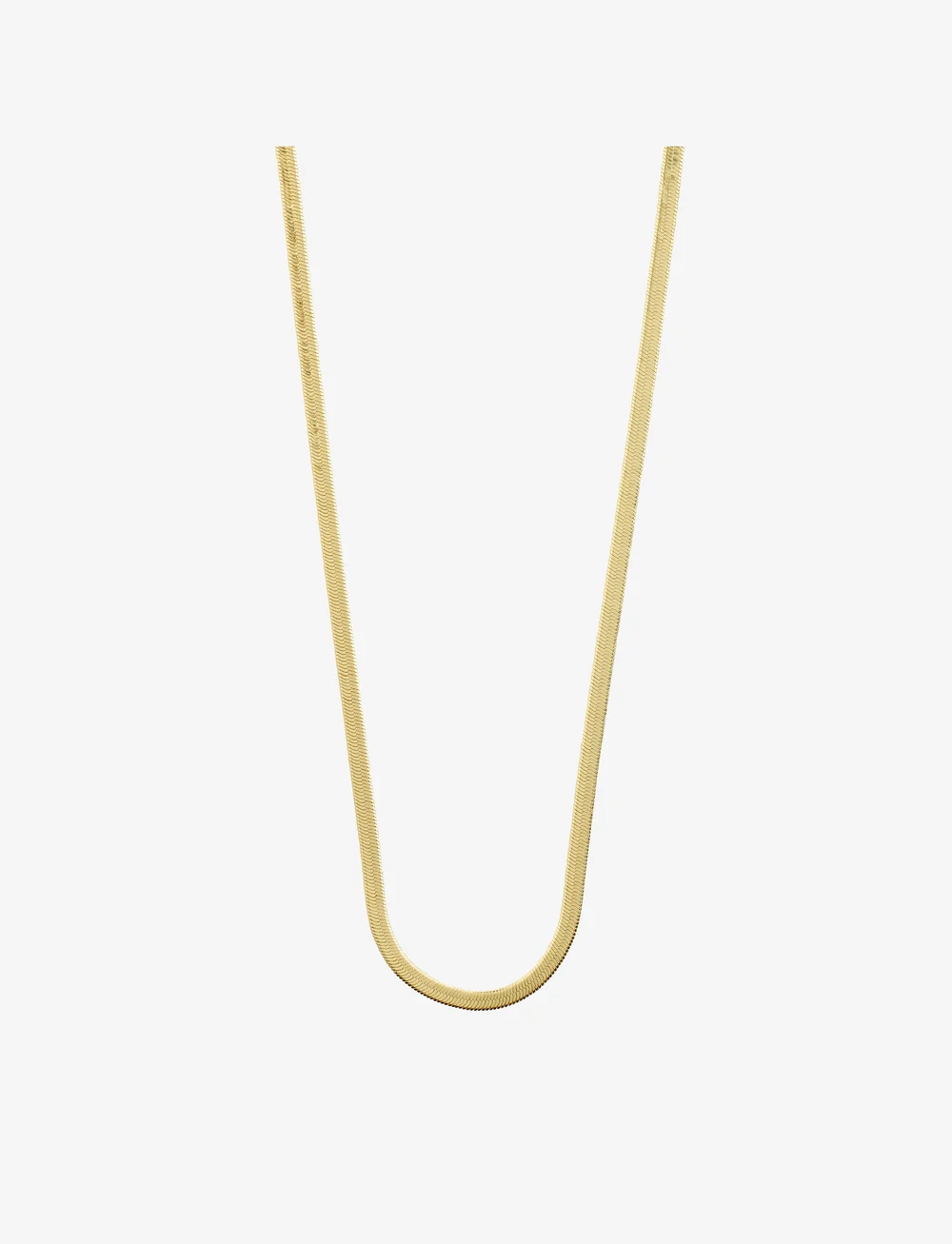 Pilgrim - JOANNA recycled flat snake chain necklace - konfirmationstøj - gold plated - 1