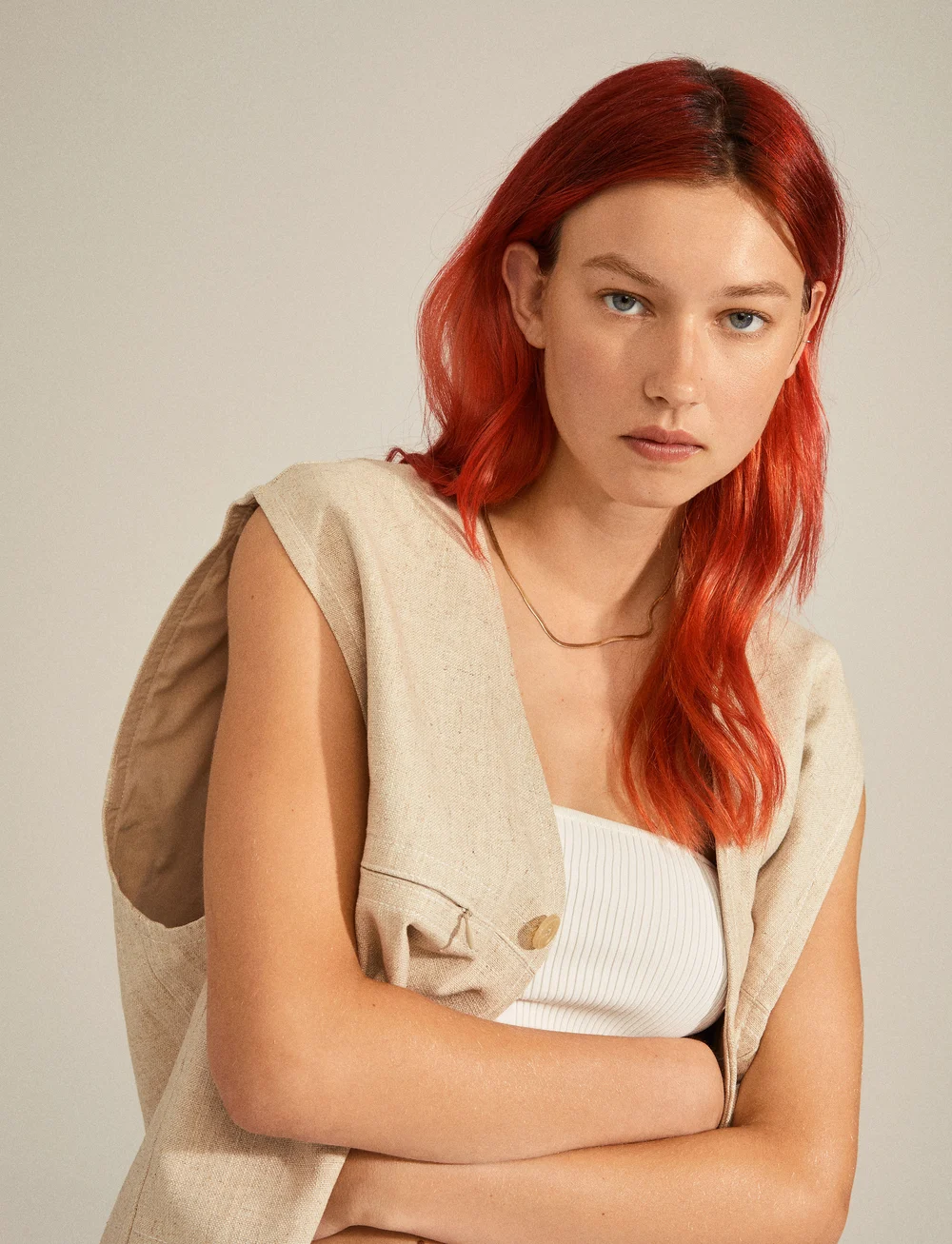 Pilgrim - JOANNA recycled flat snake chain necklace - konfirmationstøj - gold plated - 3