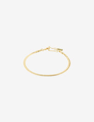 Pilgrim - JOANNA flat snake chain bracelet gold-plated - Ķēžu rokassprādzes - gold plated - 0