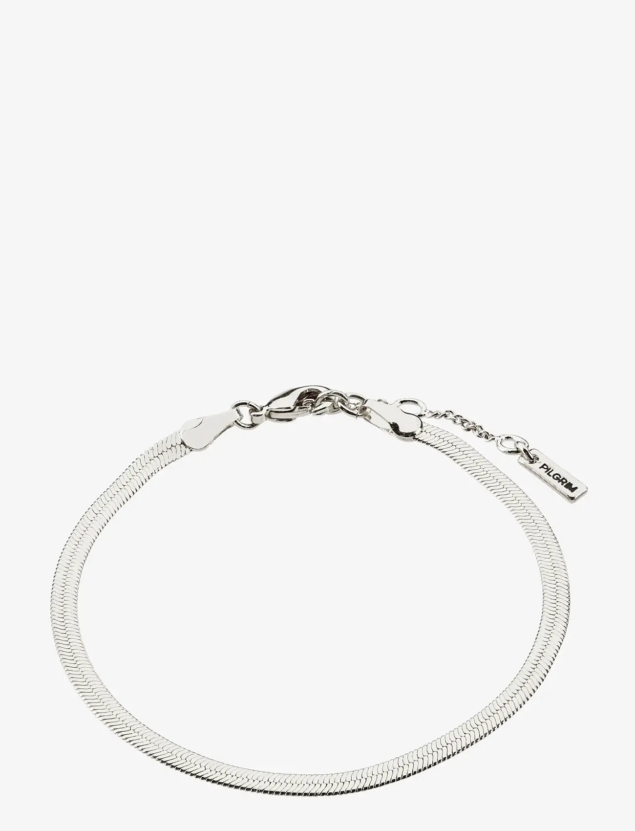 Pilgrim - JOANNA flat snake chain bracelet silver-plated - kædearmbånd - silver plated - 1