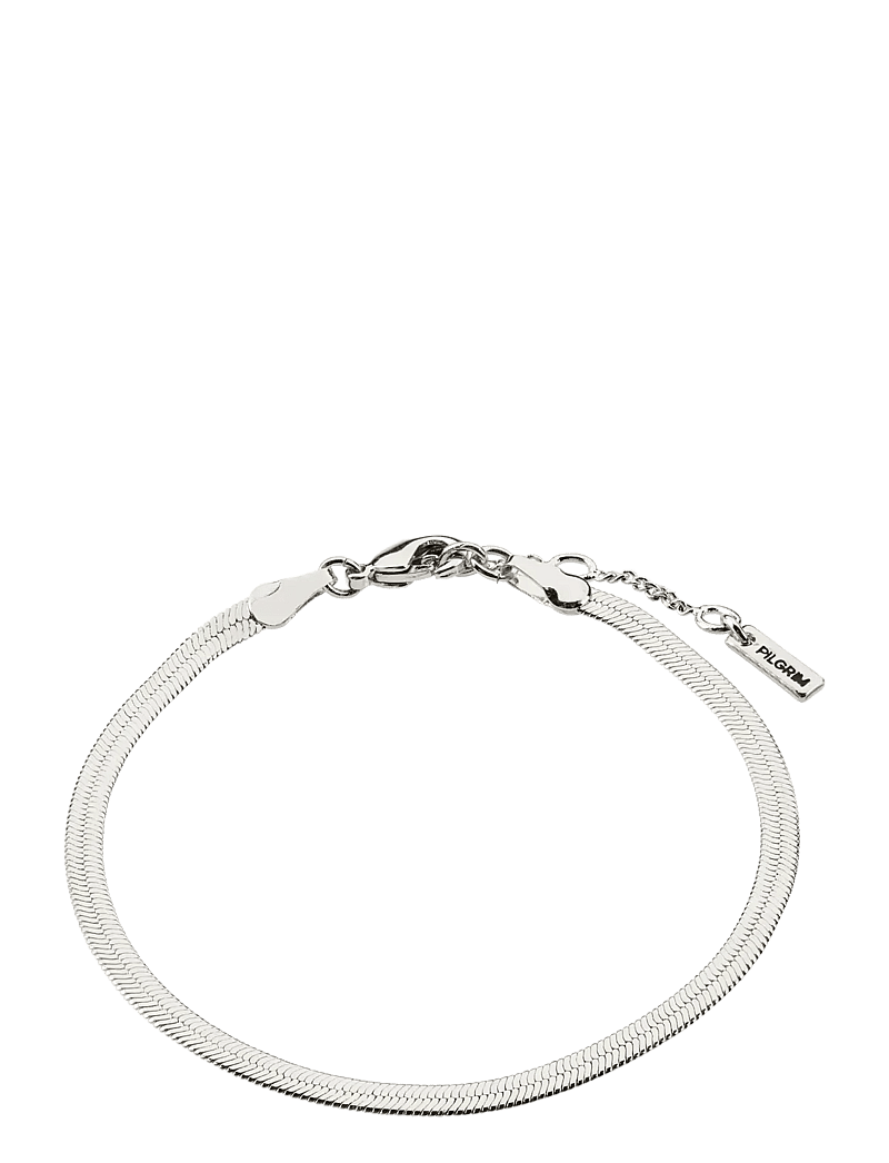 Pilgrim - JOANNA flat snake chain bracelet silver-plated - kædearmbånd - silver plated - 1