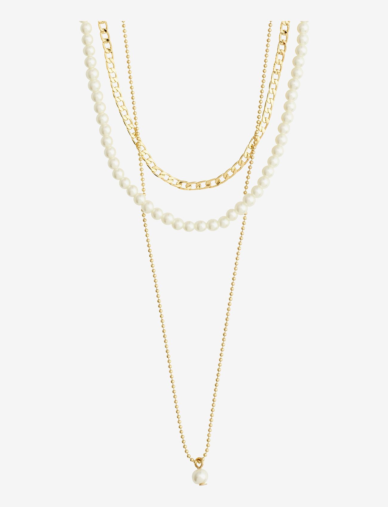 Pilgrim - BAKER necklace 3-in-1 set gold-plated - pērļu kaklarotas - gold plated - 0