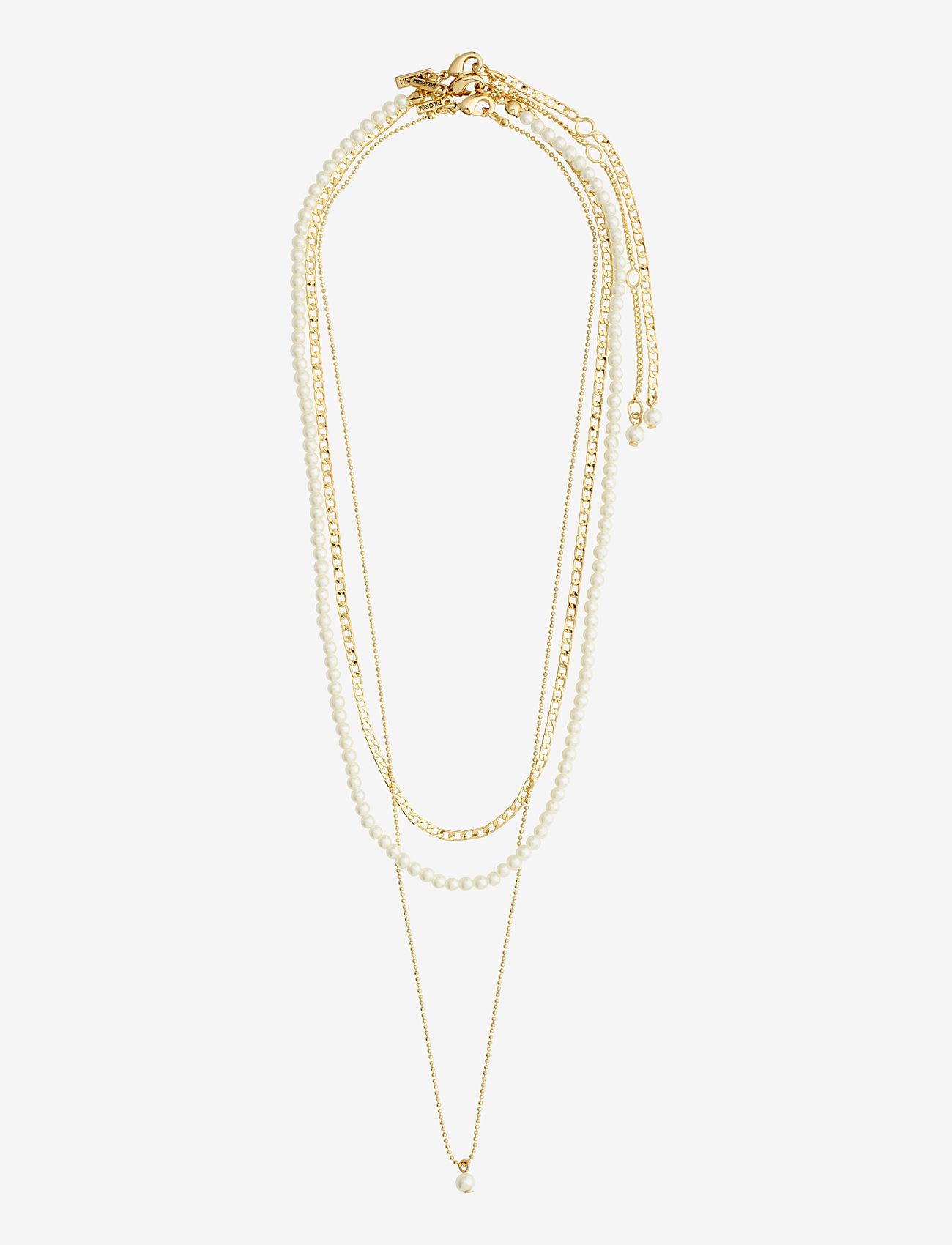 Pilgrim - BAKER necklace 3-in-1 set gold-plated - pärlhalsband - gold plated - 1