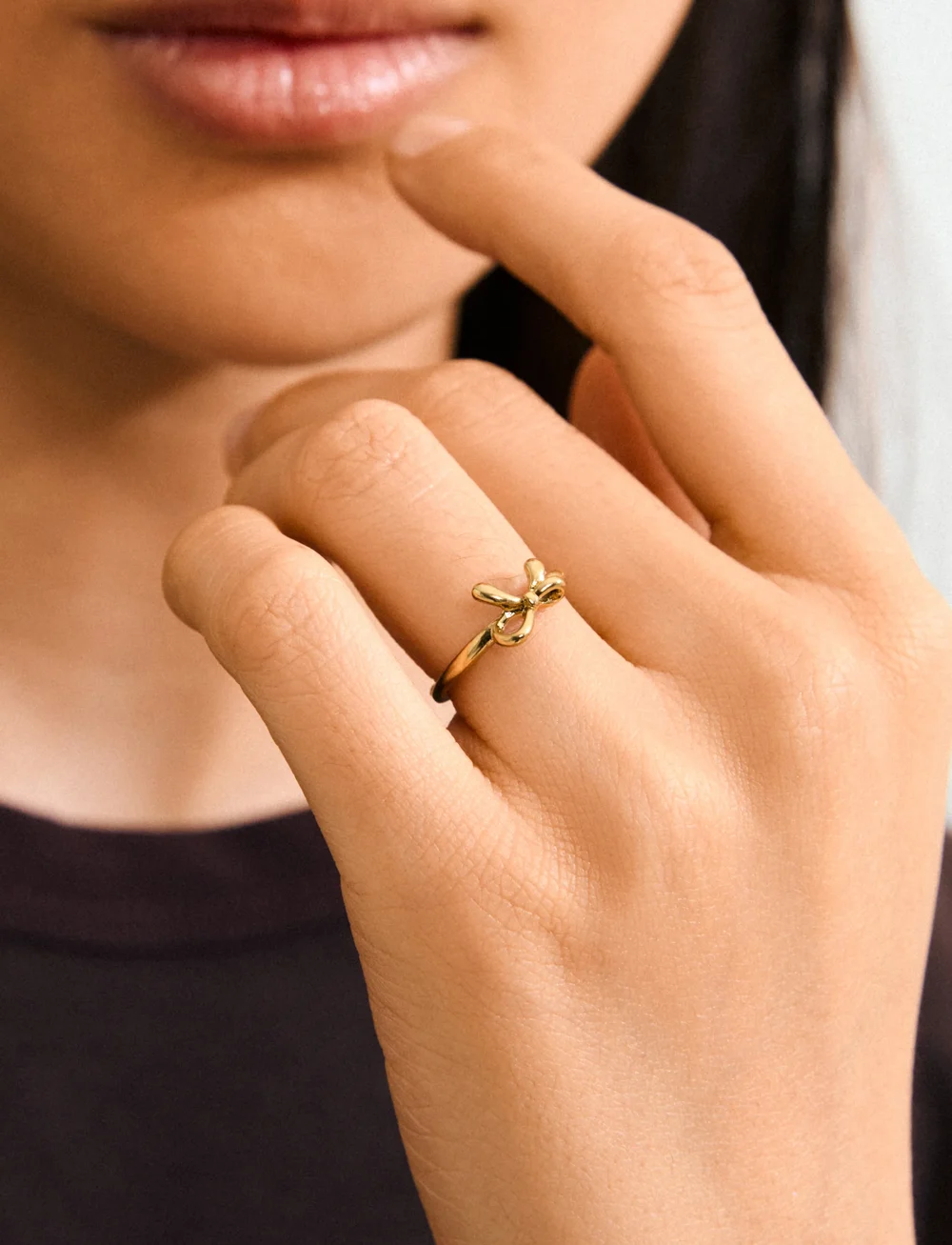 Pilgrim - LULU bow stack ring gold-plated - konfirmation - gold plated - 2