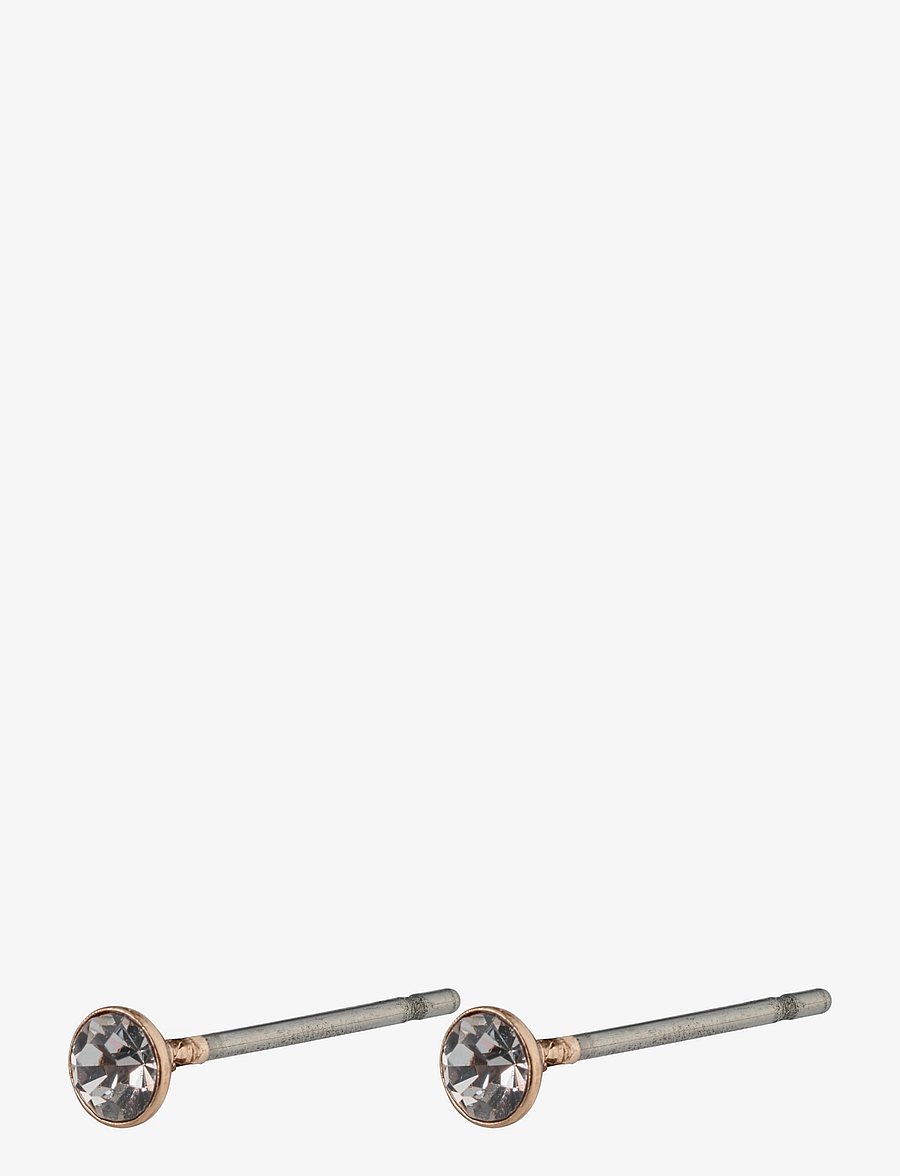 Pilgrim - SYLVIE small crystal stud earrings - rose gold plated - 0