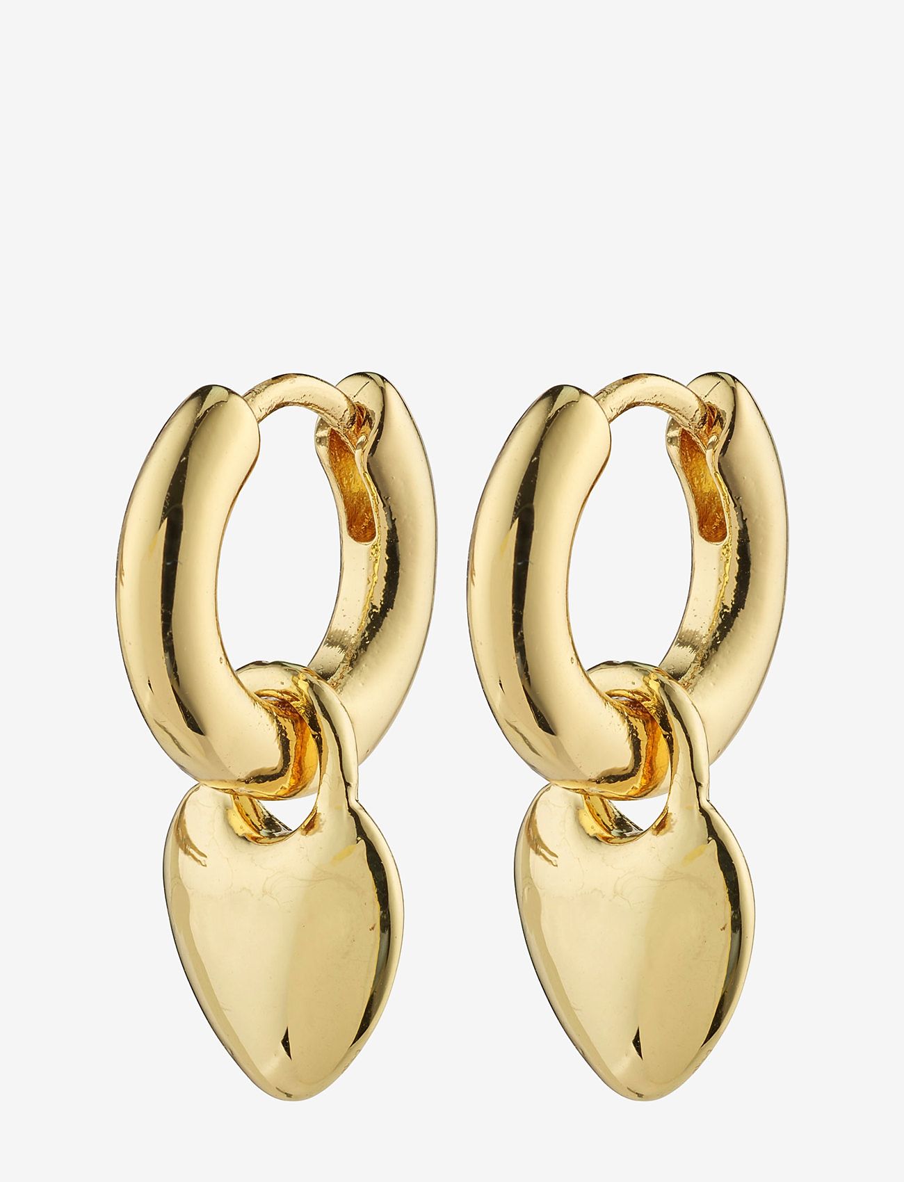 Pilgrim - SOPHIA recycled heart hoops - pendant earrings - gold plated - 0