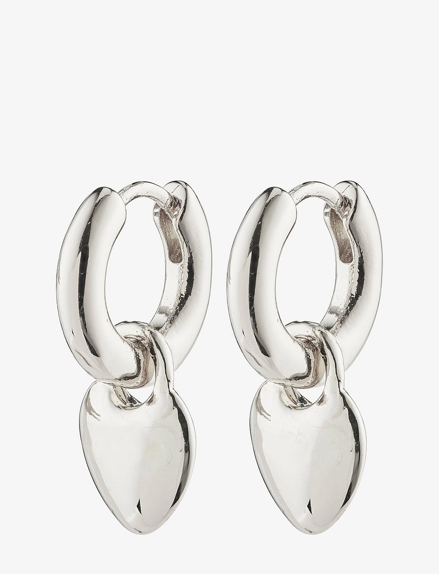 Pilgrim - SOPHIA heart hoops silver-plated - kabantys auskarai - silver plated - 1