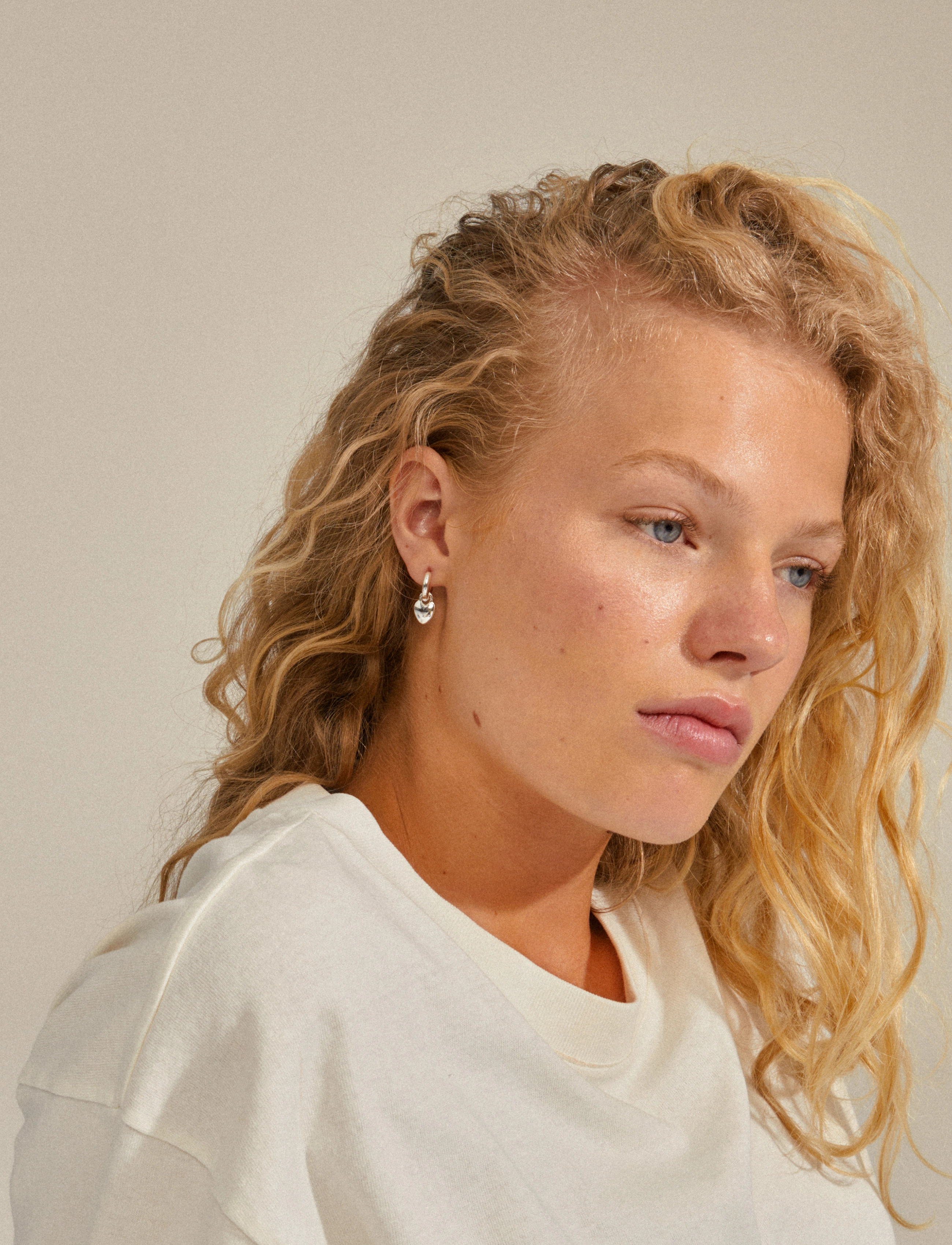 Pilgrim Sophia Heart Hoops Silver-Plated, One Size, Silver, Øreringe > Øreringe Med Vedhæng, Dame