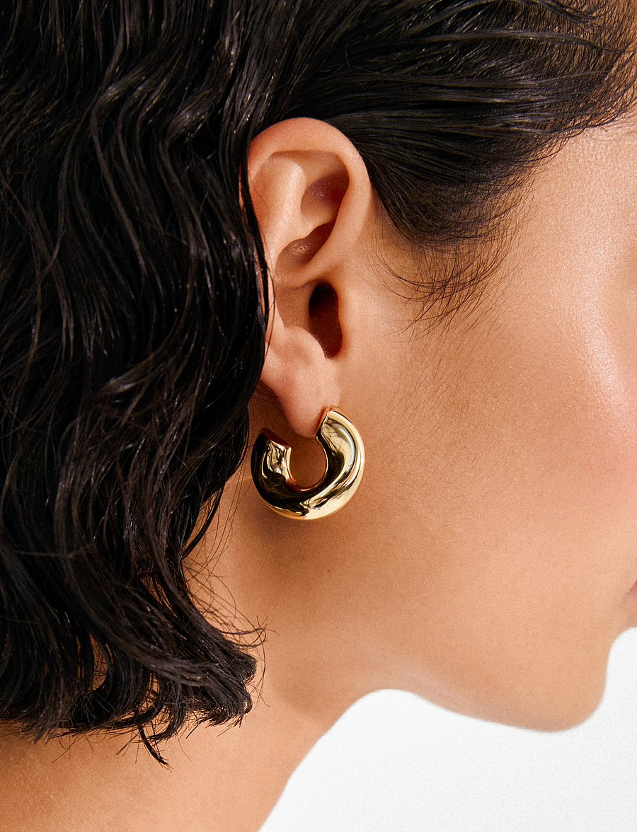 Pilgrim - JENNINGS hoop earrings gold-plated - išraiškingi auskarai - gold plated - 2