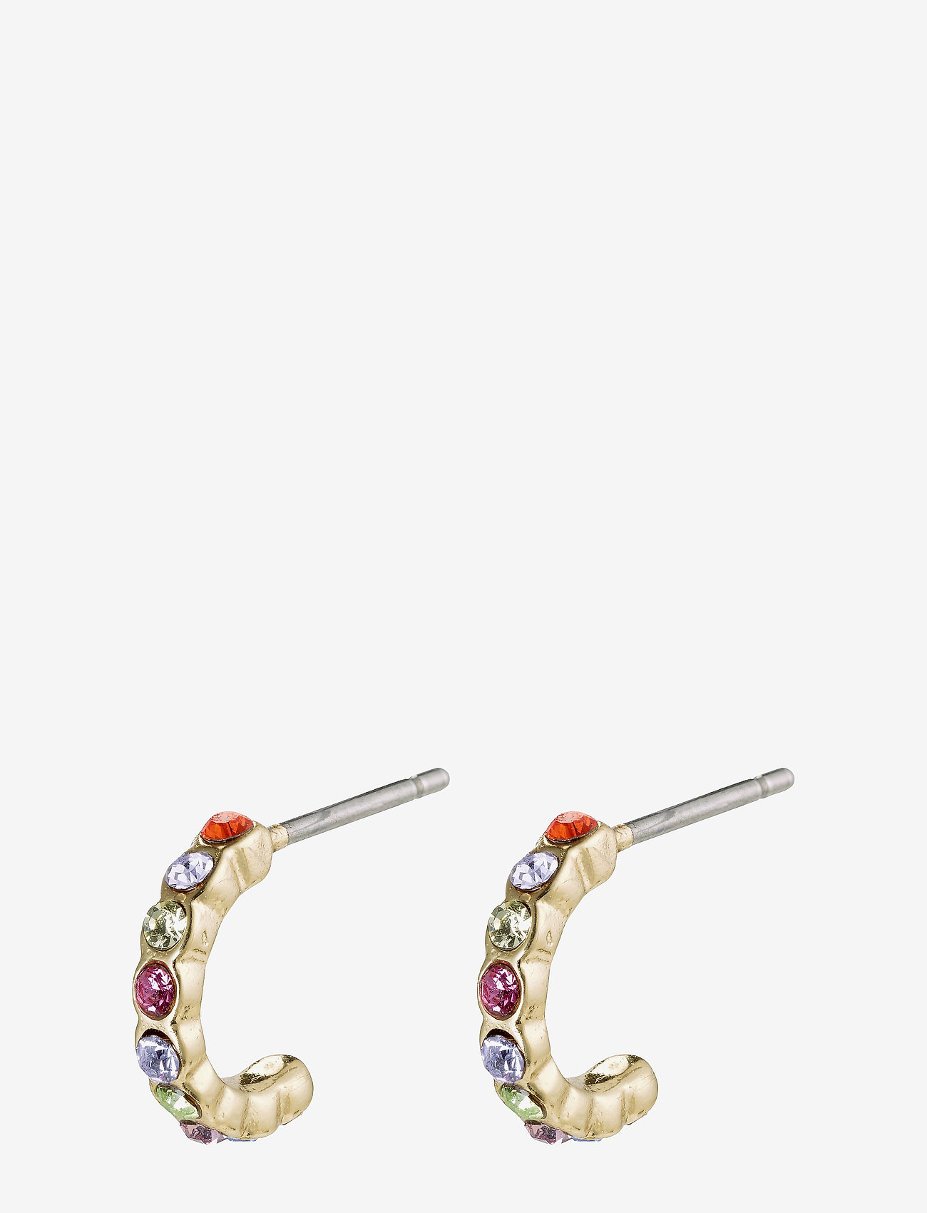 Pilgrim - BRIGITTE multicolored crystal half hoops gold-plated - studs örhängen - gold plated multi - 0