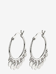 PANNA recycled coin hoop earrings - SILVER PLATED