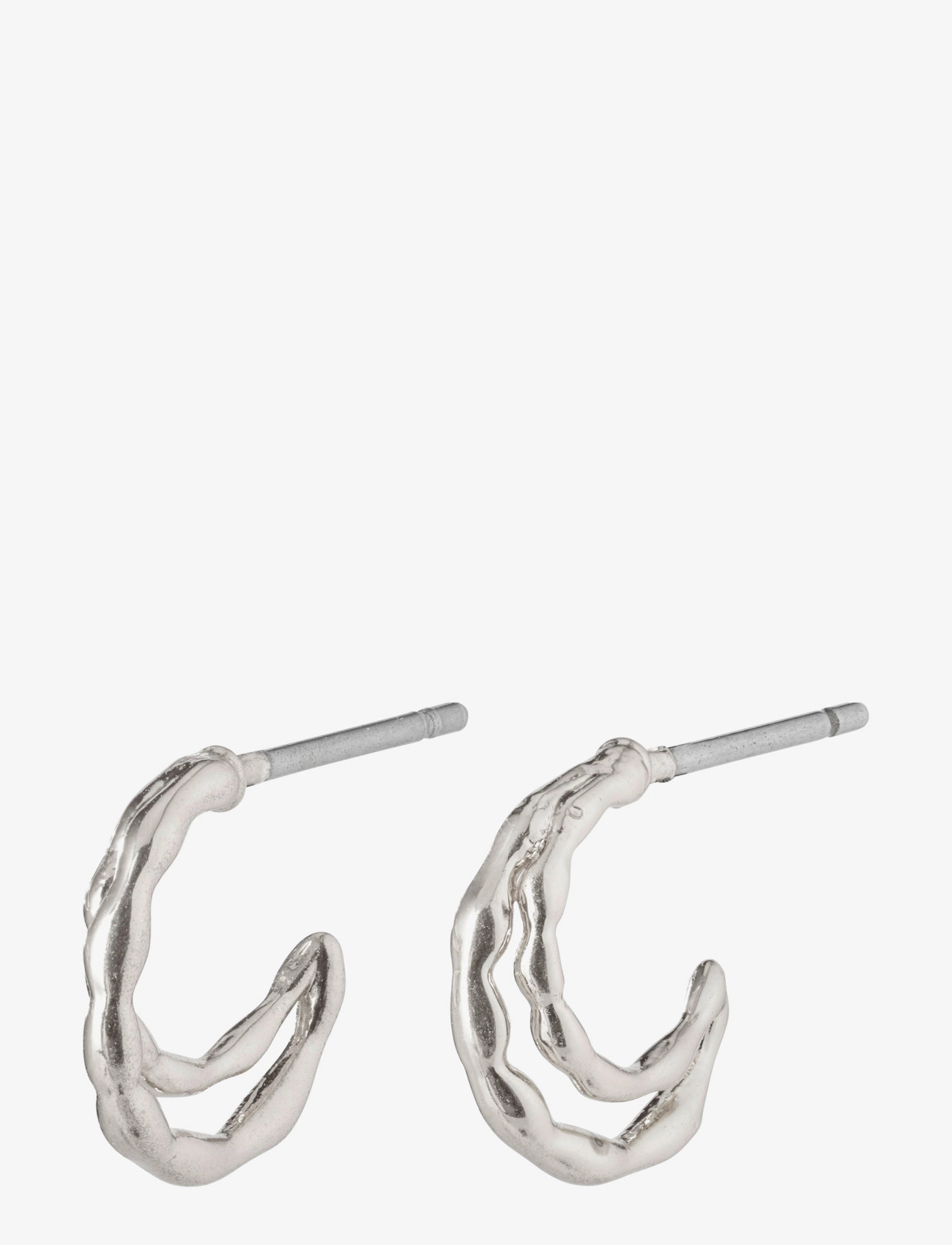 Pilgrim - MORGAN small huggie hoop earrings silver-plated - silver plated - 0
