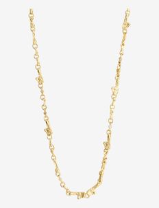 HALLIE organic shaped crystal necklace gold-plated, Pilgrim