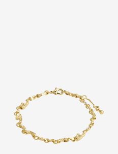 HALLIE organic shaped crystal bracelet gold-plated, Pilgrim