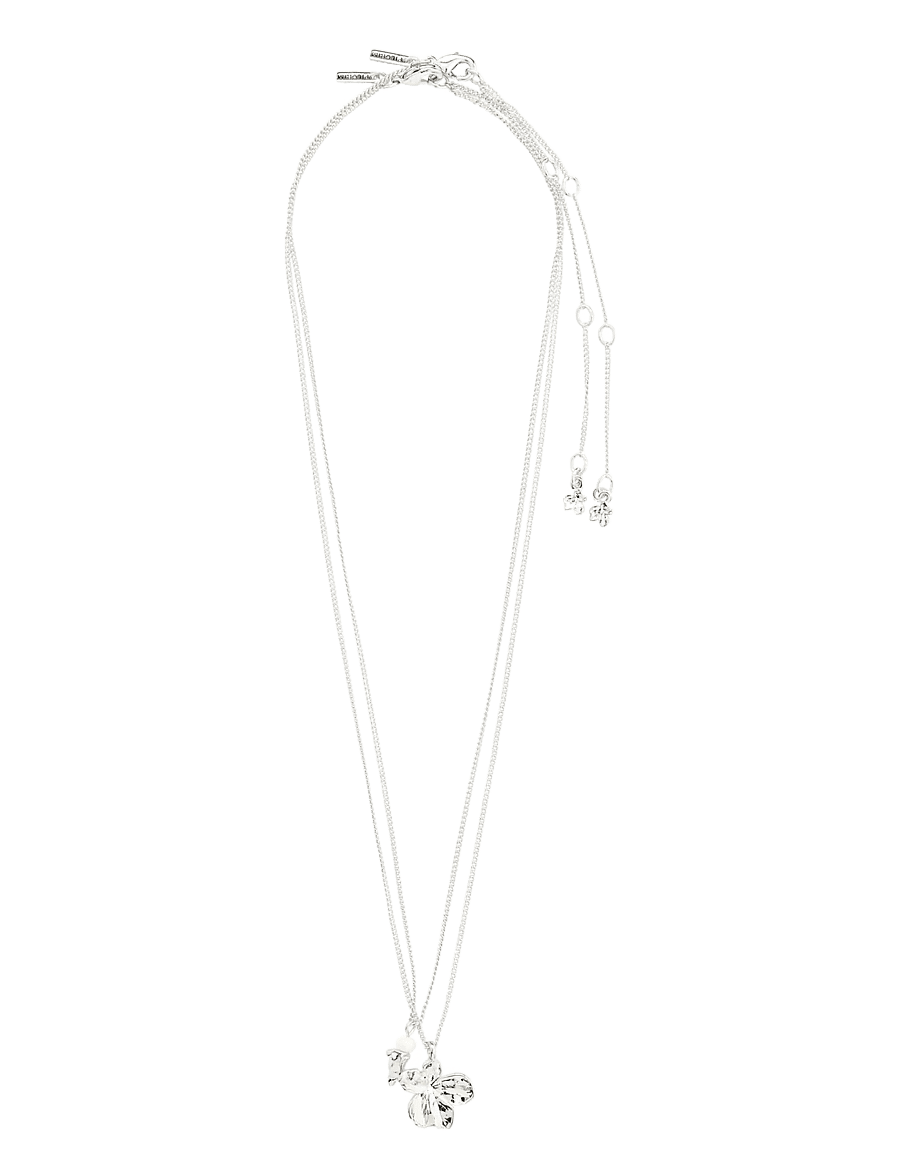 Pilgrim - ZHURI necklace 2-in-1 set silver-plated - silver plated - 2