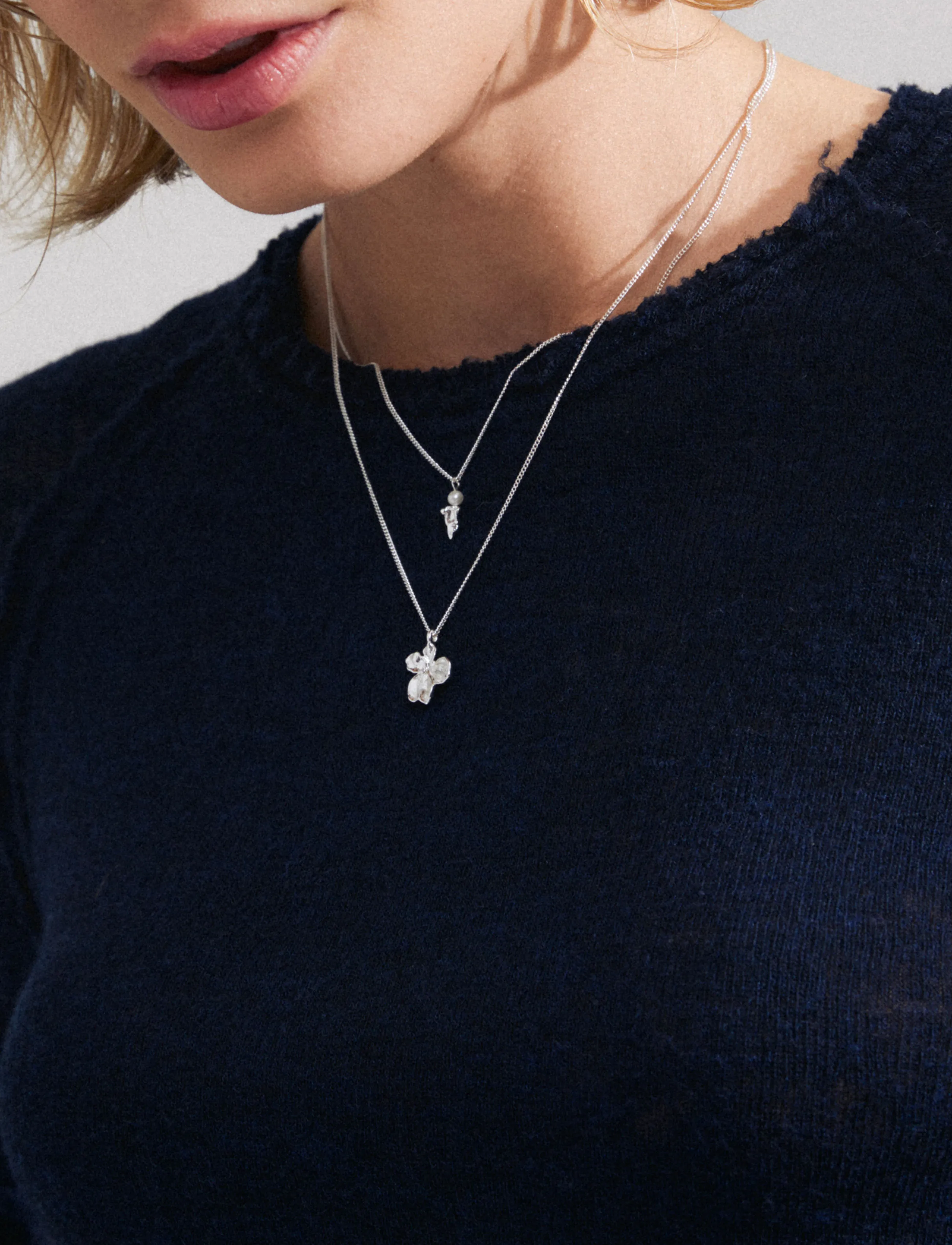 Pilgrim - ZHURI necklace 2-in-1 set silver-plated - silver plated - 5
