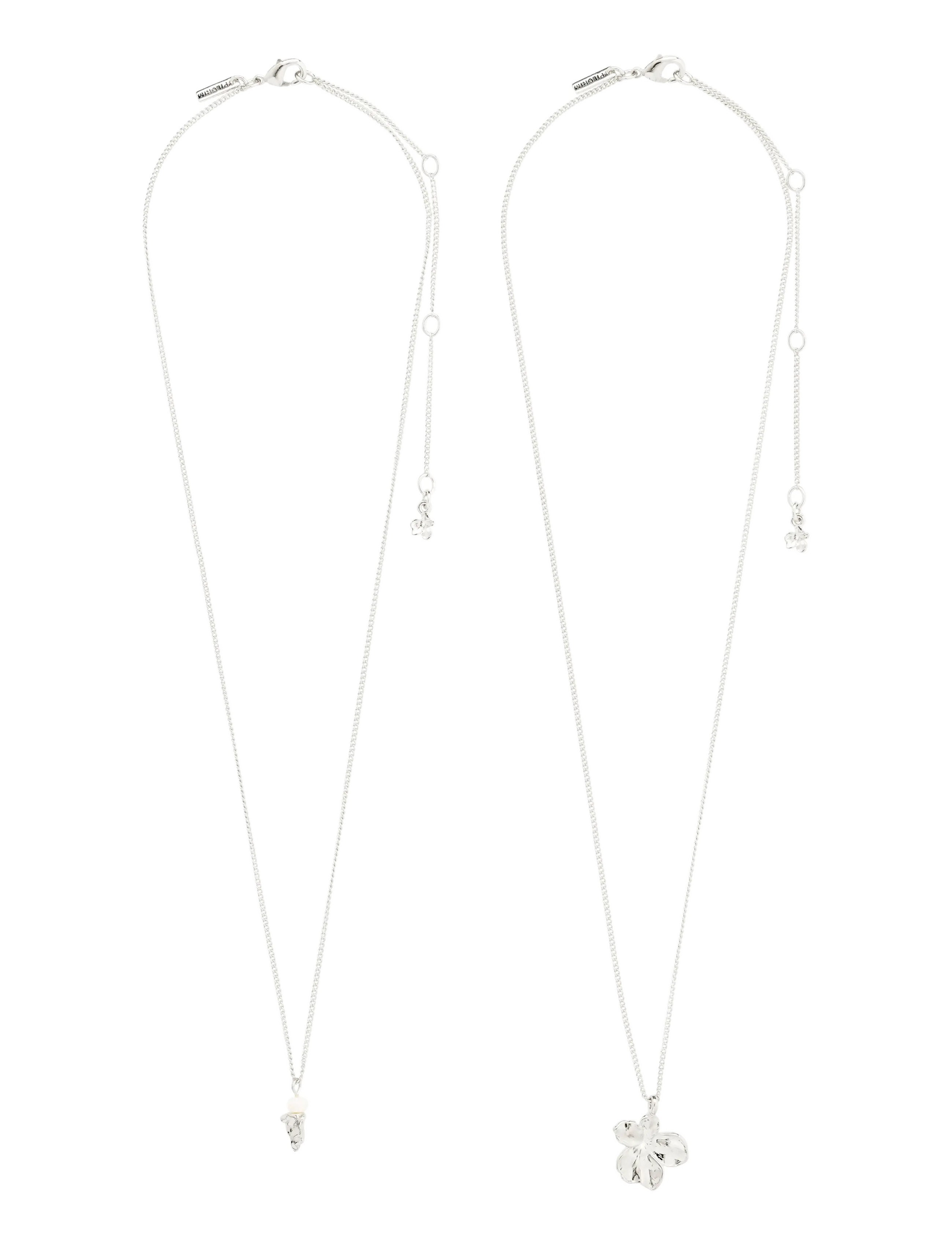 Pilgrim - ZHURI necklace 2-in-1 set silver-plated - silver plated - 3