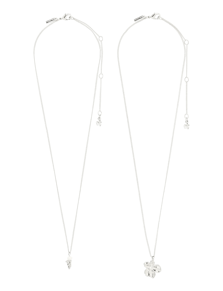 Pilgrim - ZHURI necklace 2-in-1 set silver-plated - silver plated - 3