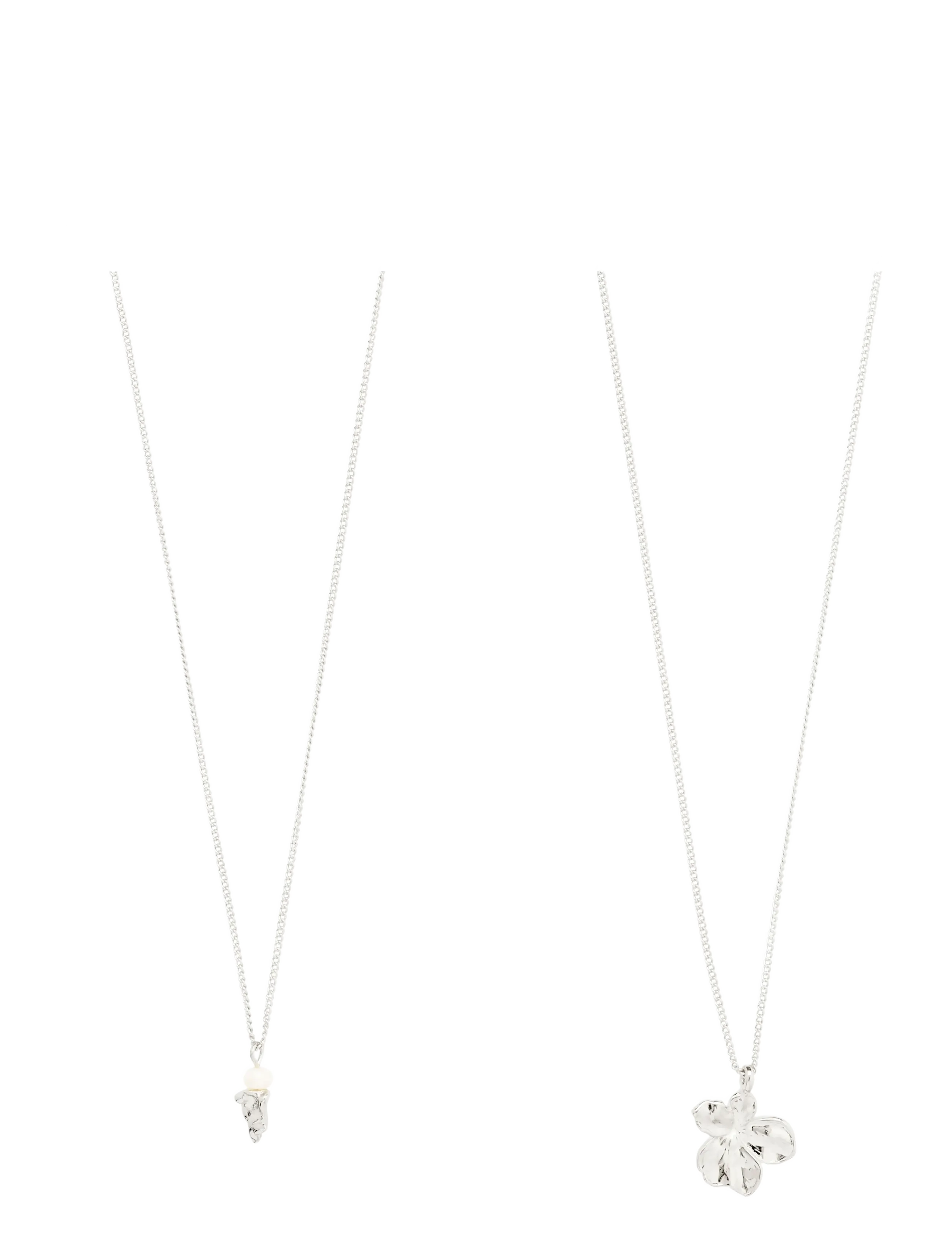Pilgrim - ZHURI necklace 2-in-1 set silver-plated - silver plated - 4