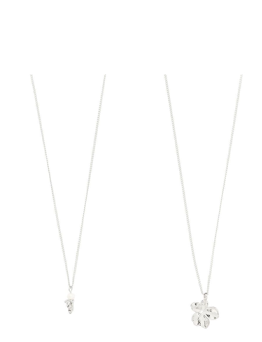 Pilgrim - ZHURI necklace 2-in-1 set silver-plated - silver plated - 4