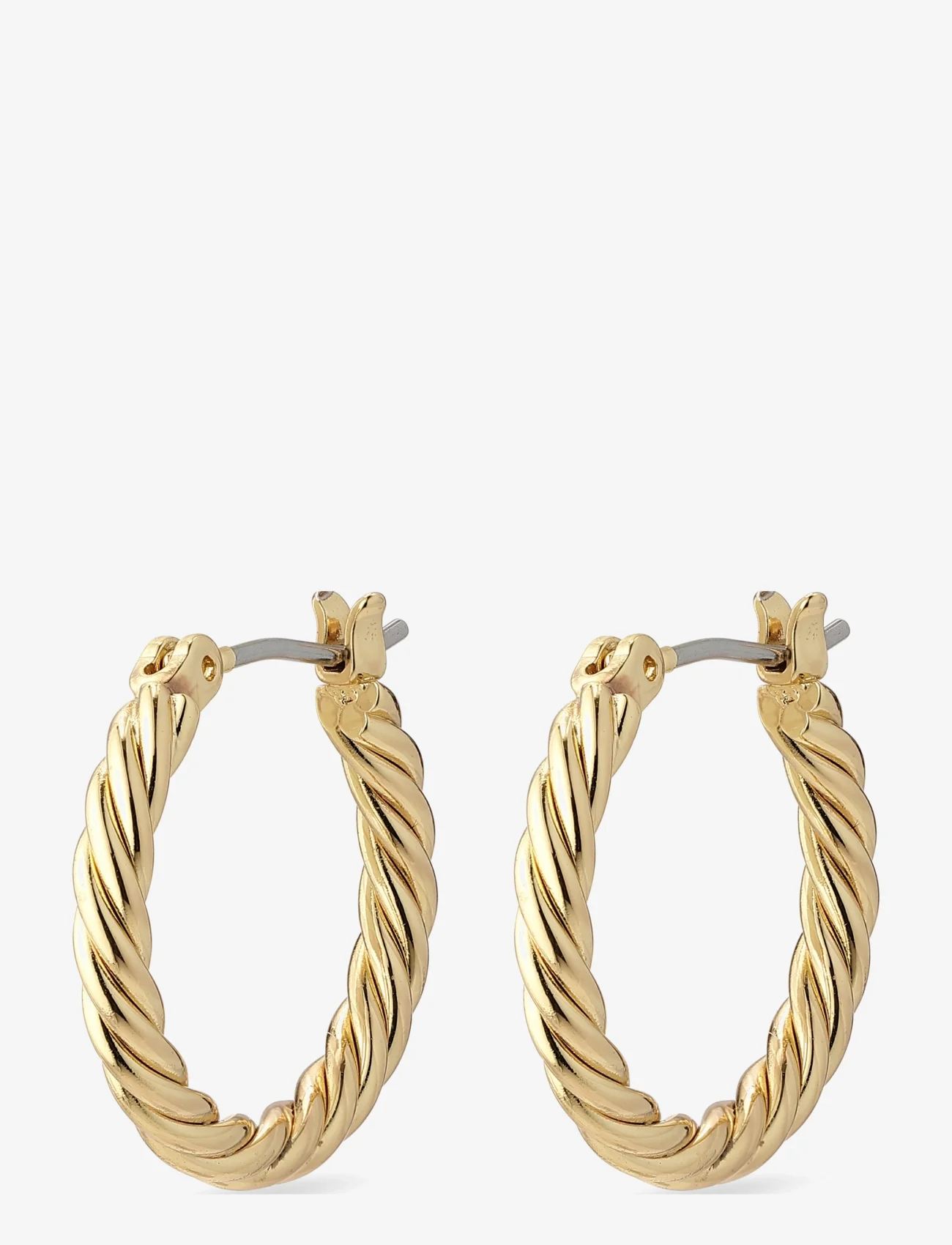 Pilgrim - CECE recycled twisted hoop earrings - korvarenkaat - gold plated - 0
