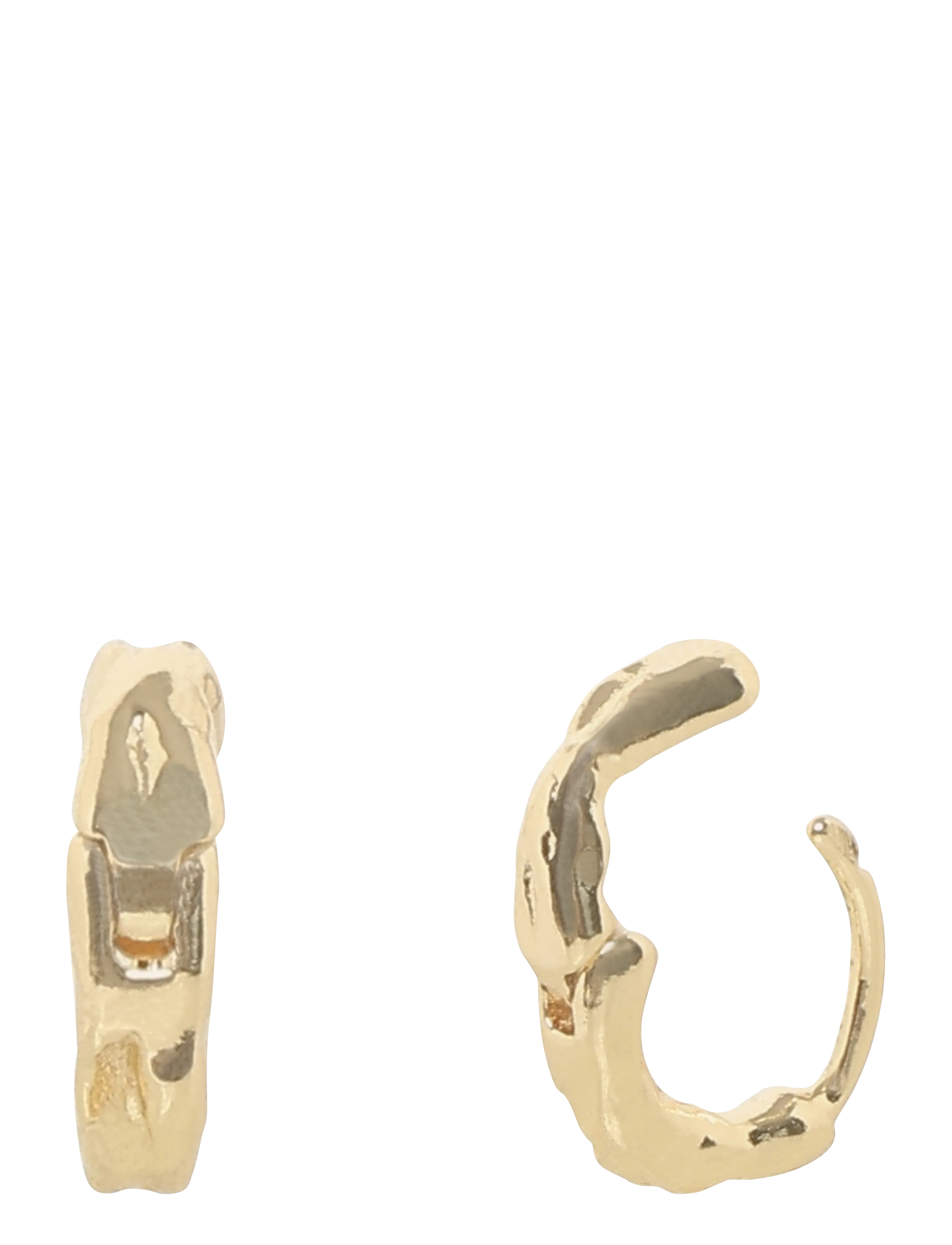 PILGRIM Eddy Organic Shaped Mini Huggie Hoops Gold-Plated Gold - One Size - Damen