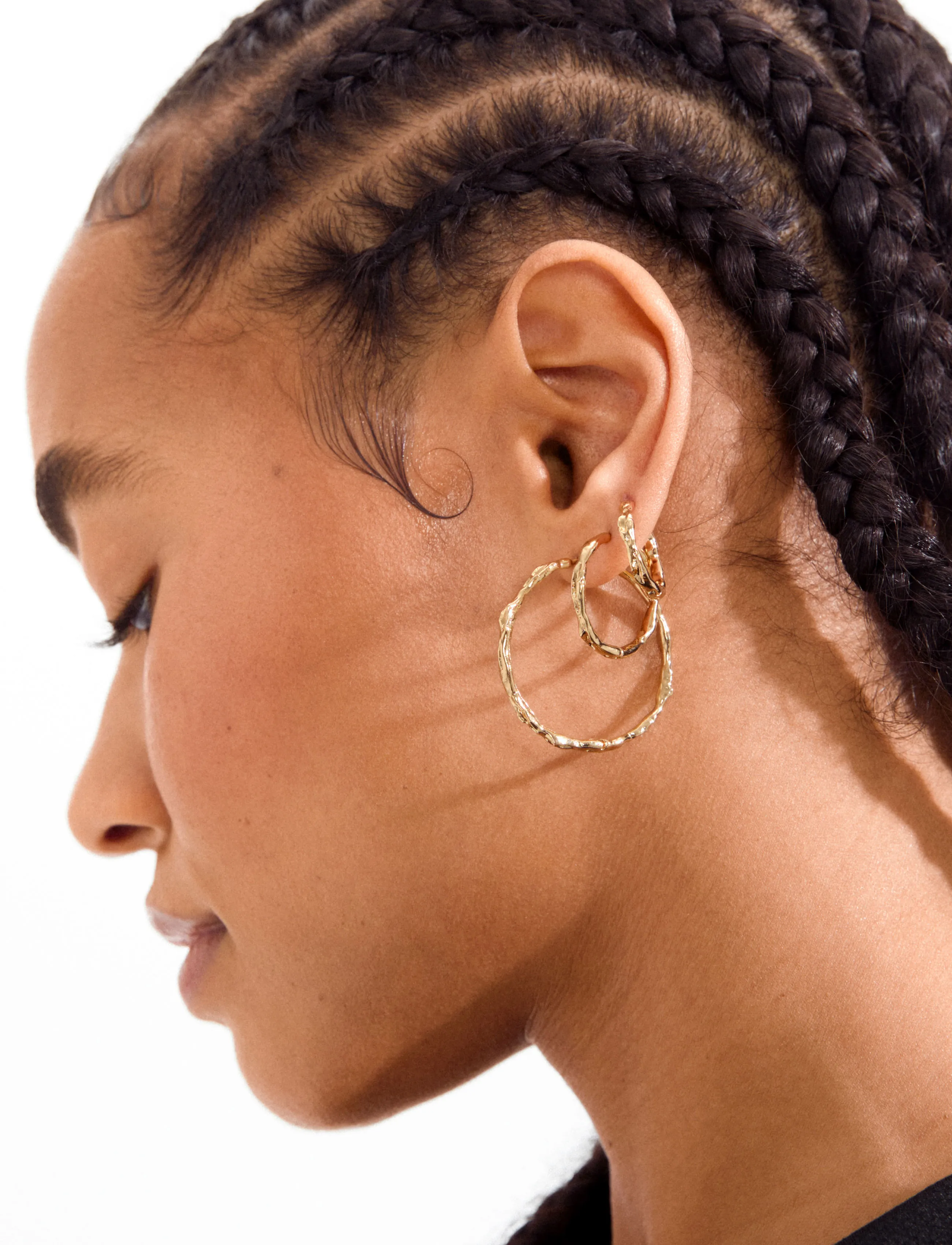 Pilgrim Eddy Organic Shaped Medium Hoops Gold-Plated, Damen, Organisch Geformte Creolen, Gold, Gr.ONE SIZE
