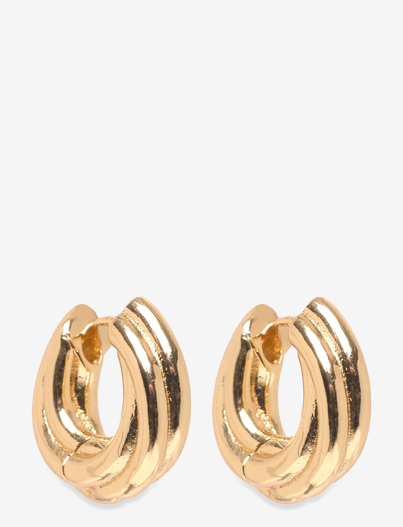 Pilgrim - EDEA chunky huggie hoops gold-plated - creoler & hoops - gold plated - 0