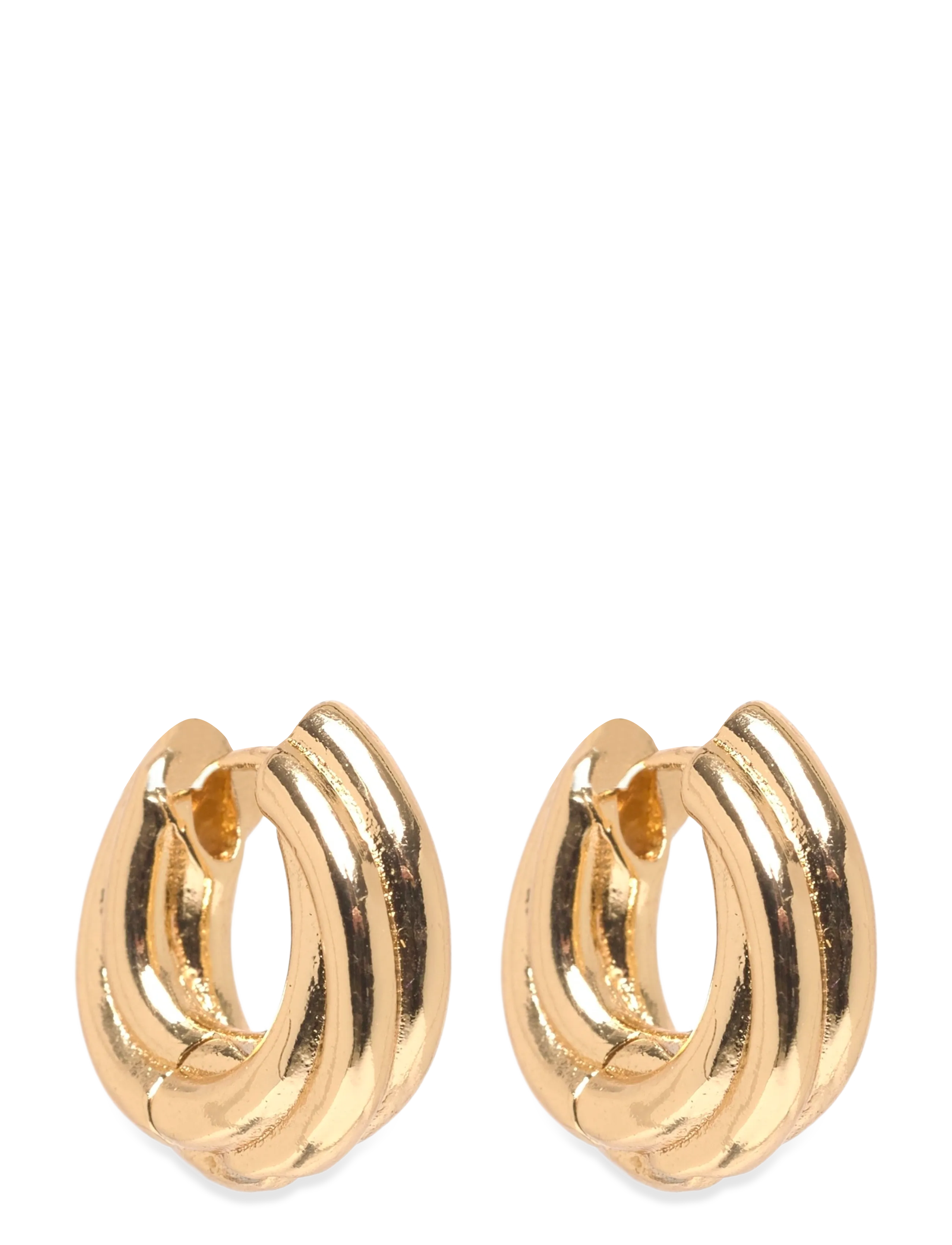 Pilgrim EDEA chunky huggie hoops gold-plated - CPH fashion week - GOLD PLATED / gold