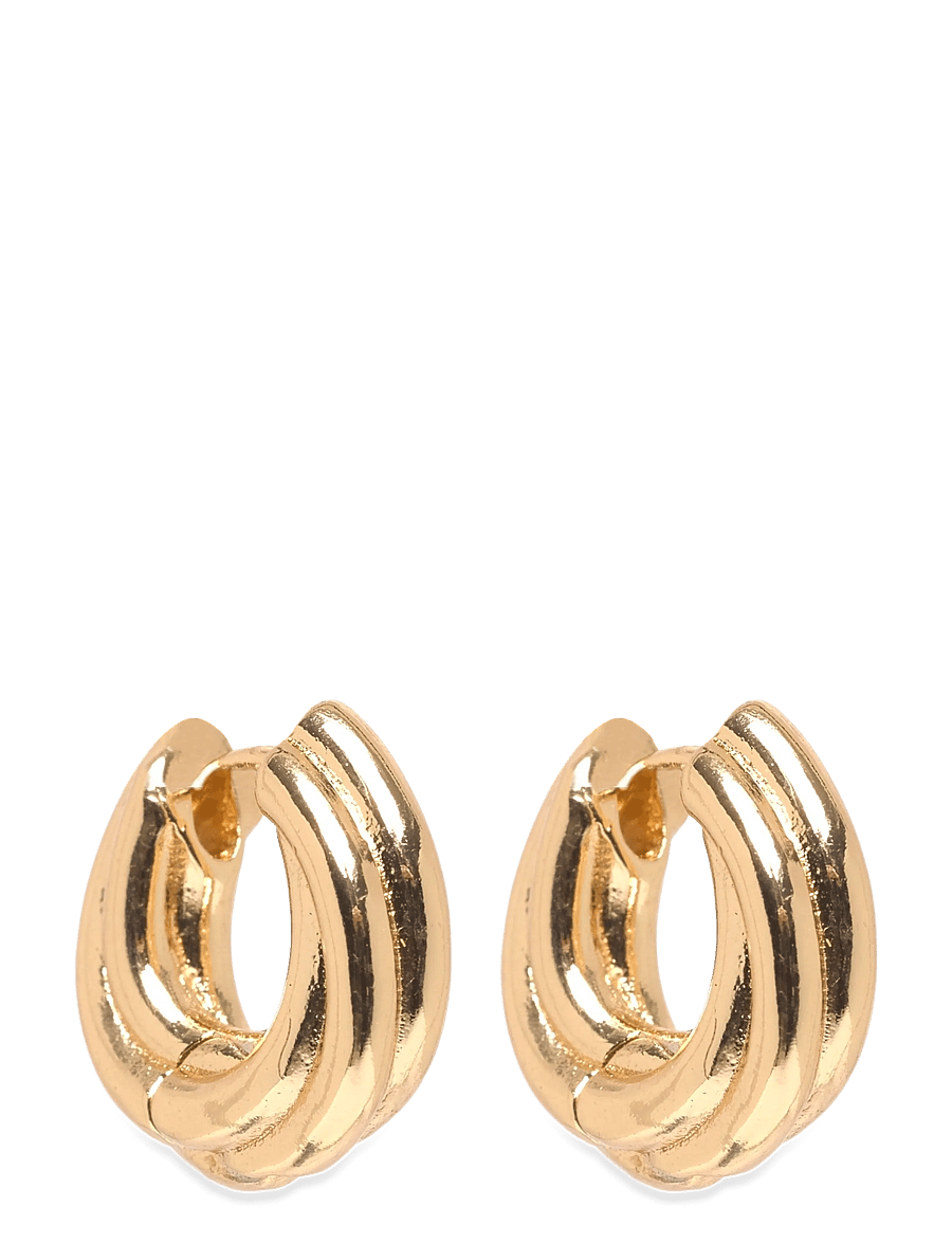 Pilgrim - EDEA chunky huggie hoops gold-plated - hoops - gold plated - 0