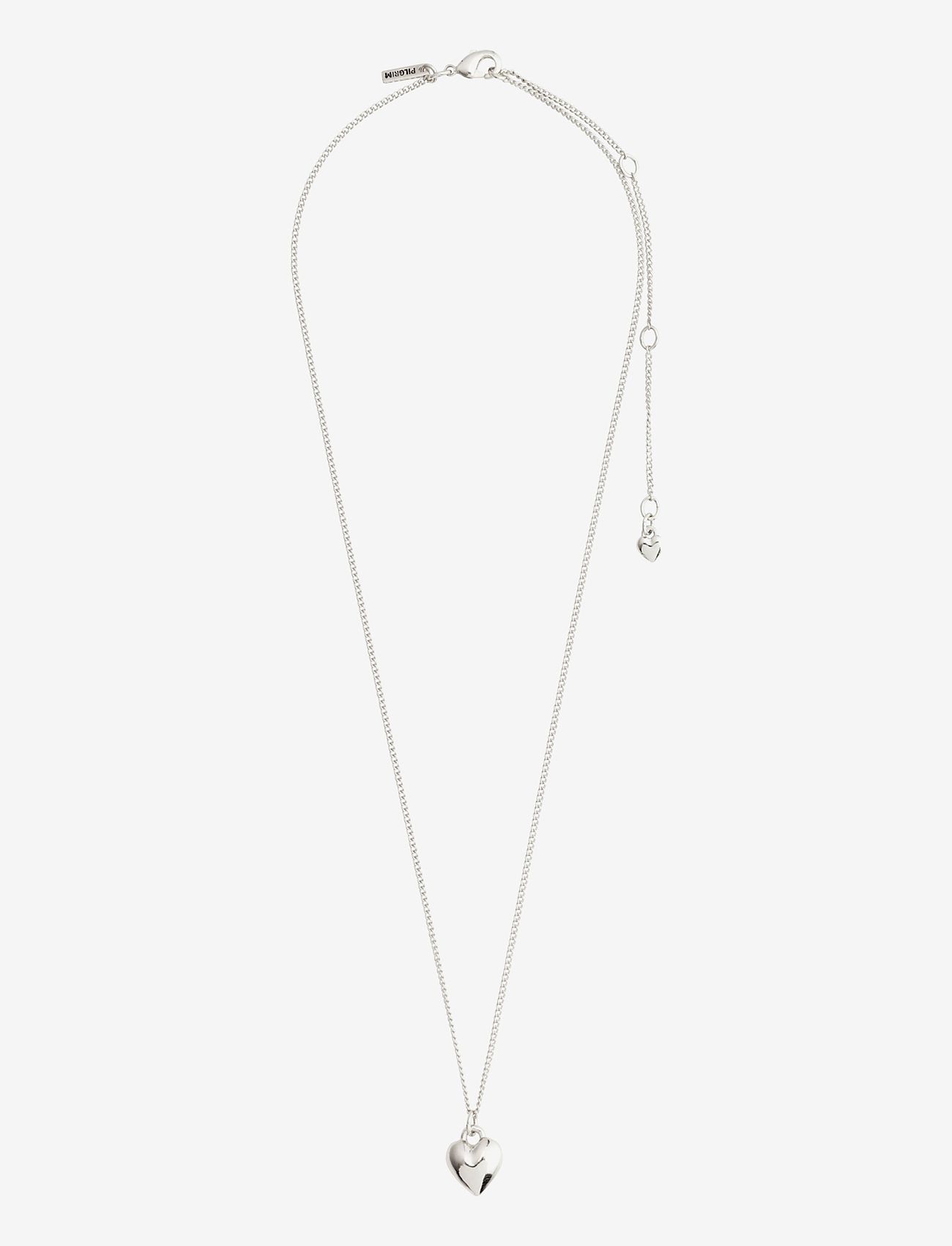 Pilgrim - AFRODITTE recycled heart necklace silver-plated - naszyjniki z wisiorkami - silver plated - 1