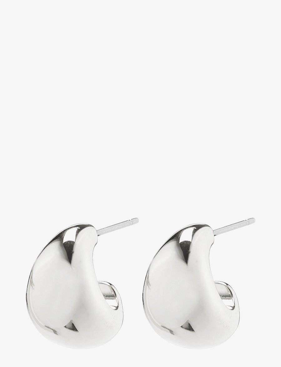 Pilgrim - ALEXANE recycled chunky mini hoop earrings - creoler & hoops - silver plated - 1