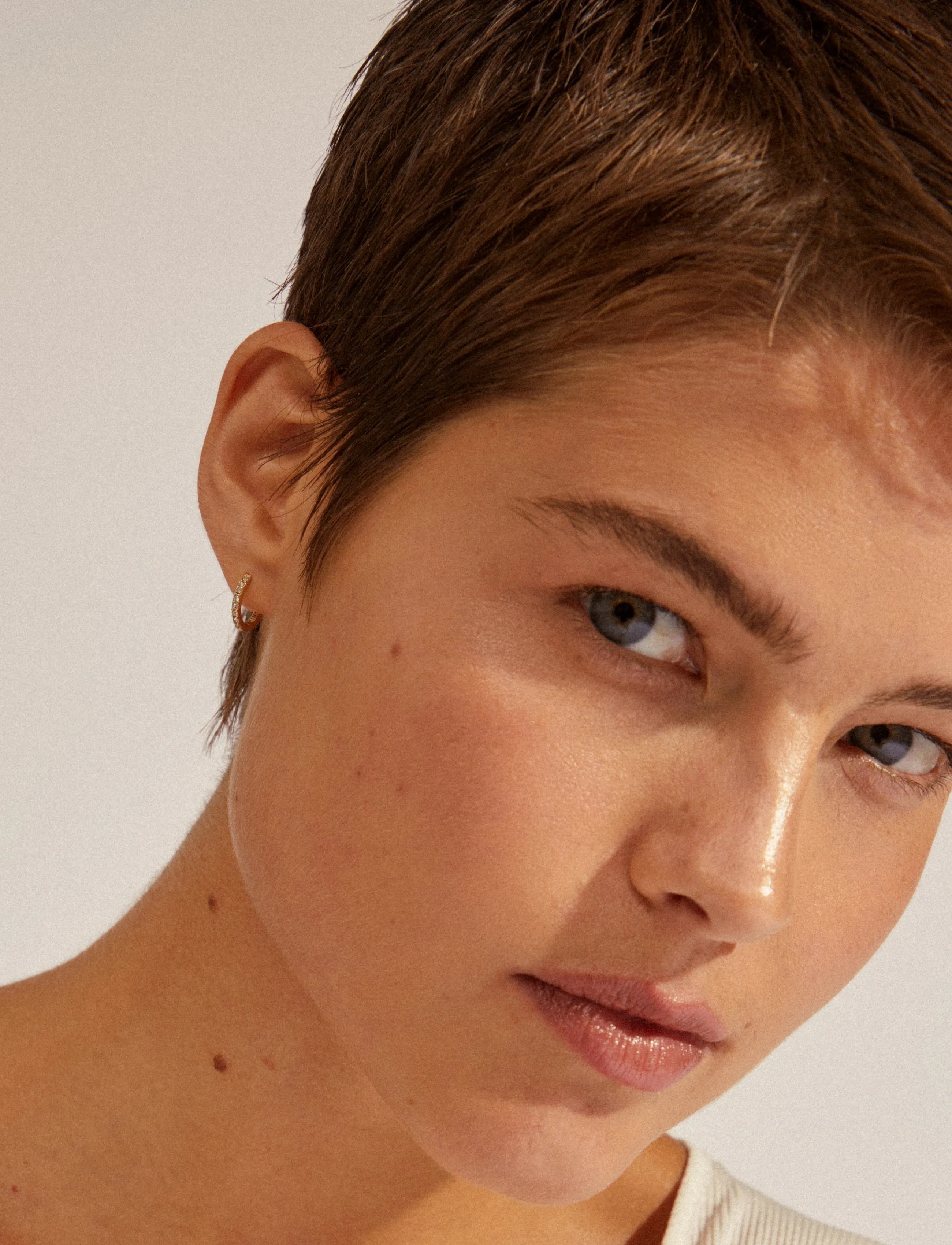 Pilgrim Ebna Small Crystal Hoops Gold-Plated, One Size, Earrings, Gold - Hoops, Frauen