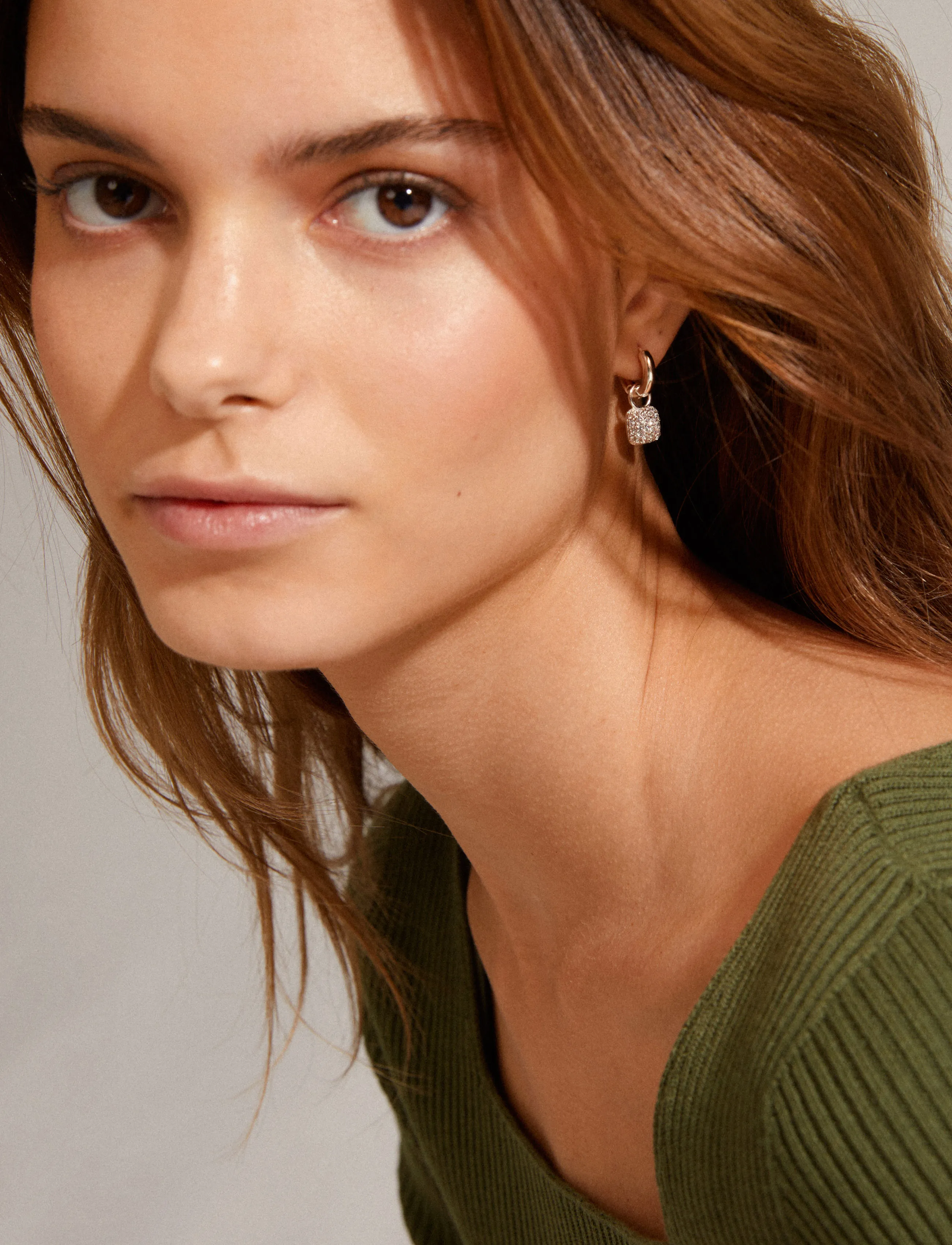 Pilgrim - CINDY crystal hoop earrings silver-plated - silver plated - 0