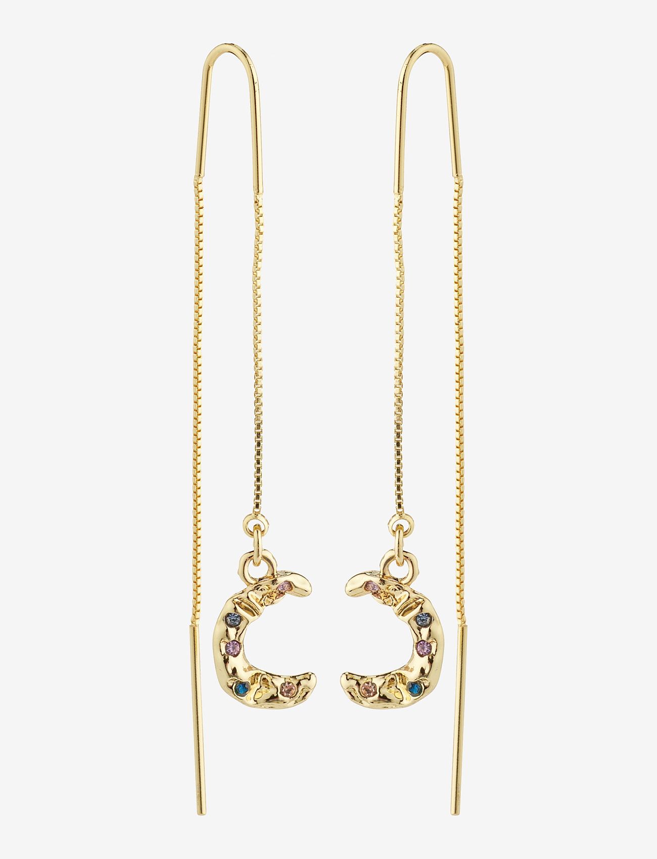 Pilgrim - REMY recycled chain earrings - roikkuvat korvakorut - gold plated - 0