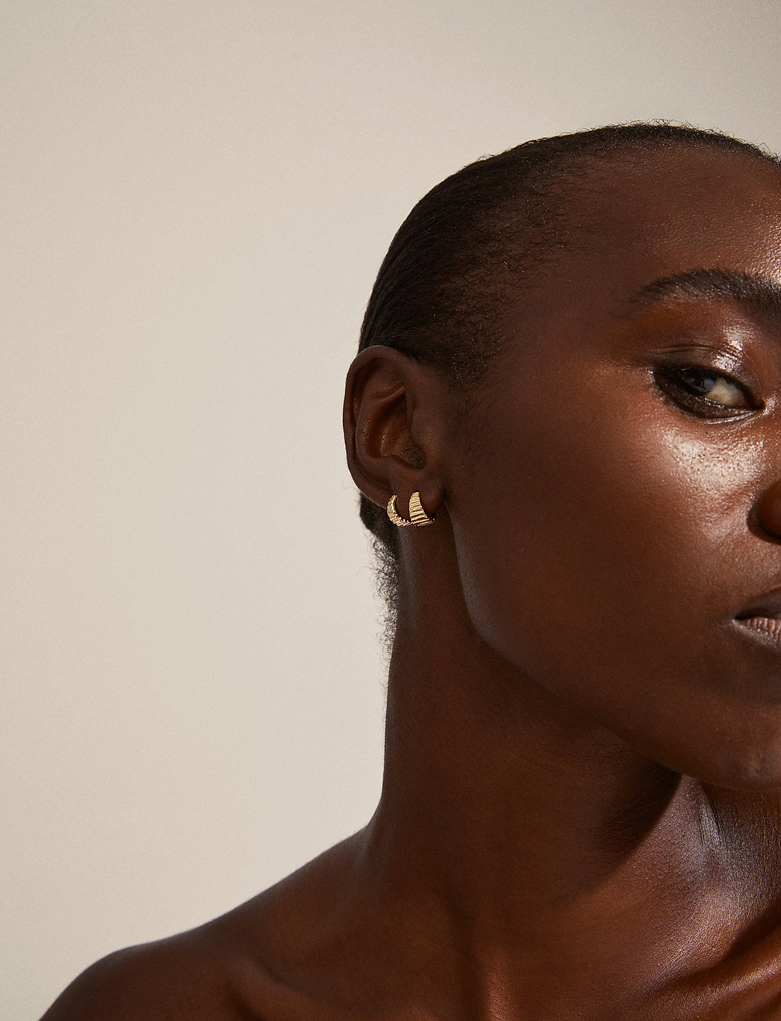 Gold plated discount huggie hoop earrings