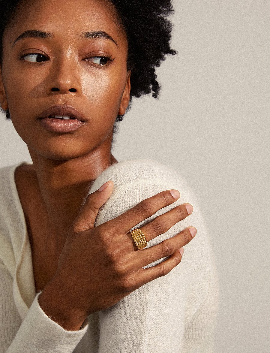 Pilgrim - JEMMA square signet ring gold-plated - gold plated - 0