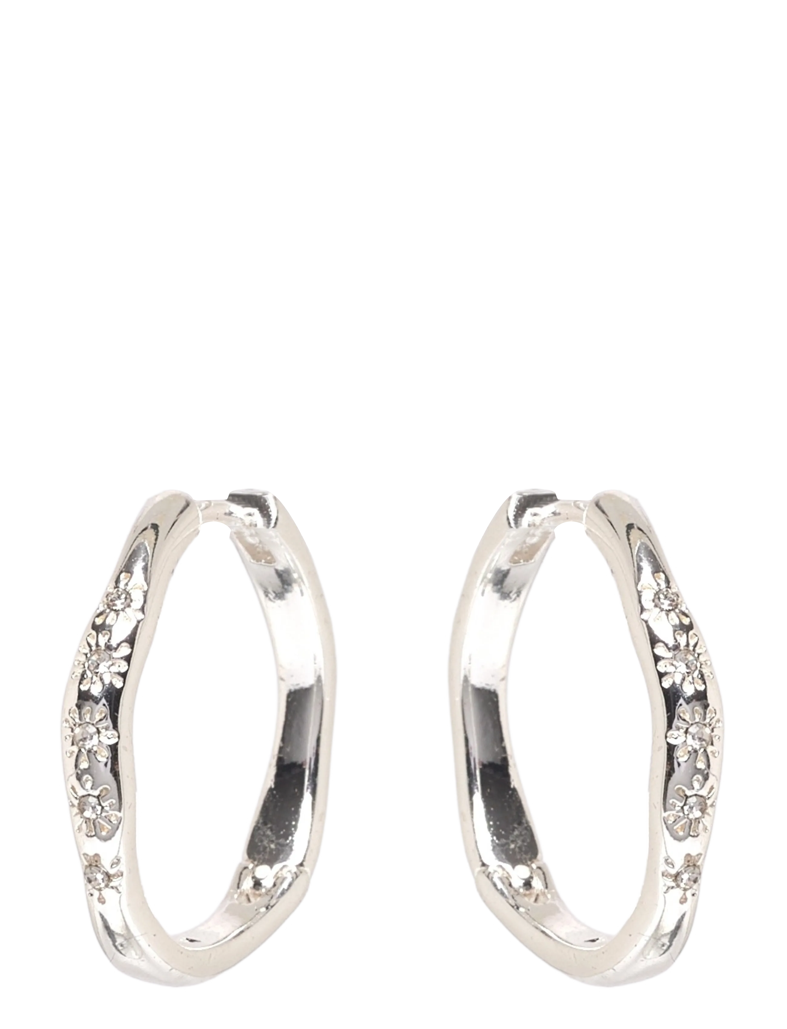Edurne Crystal Hoop Earrings Silver-Plated