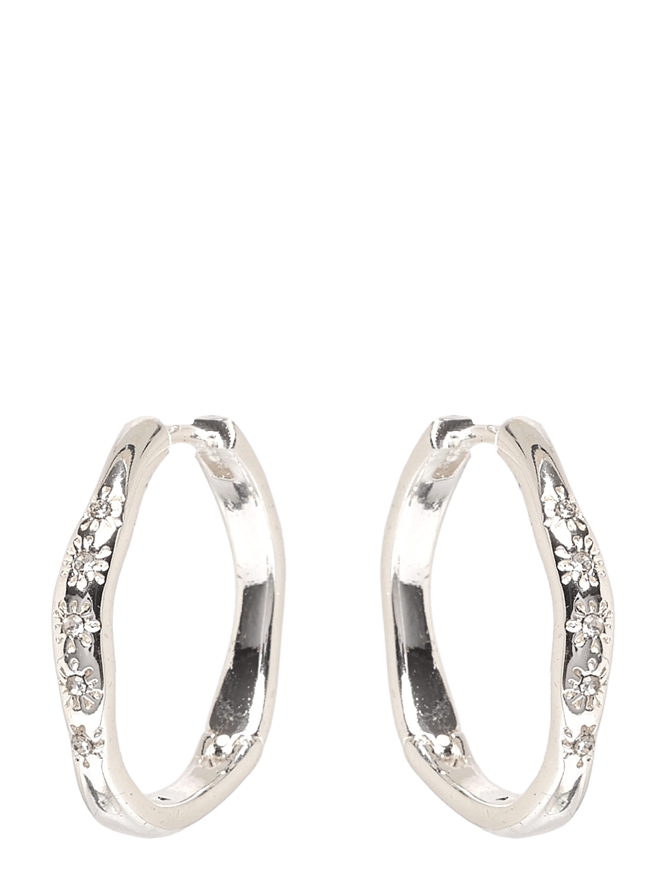 Edurne Crystal Hoop Earrings Silver-Plated