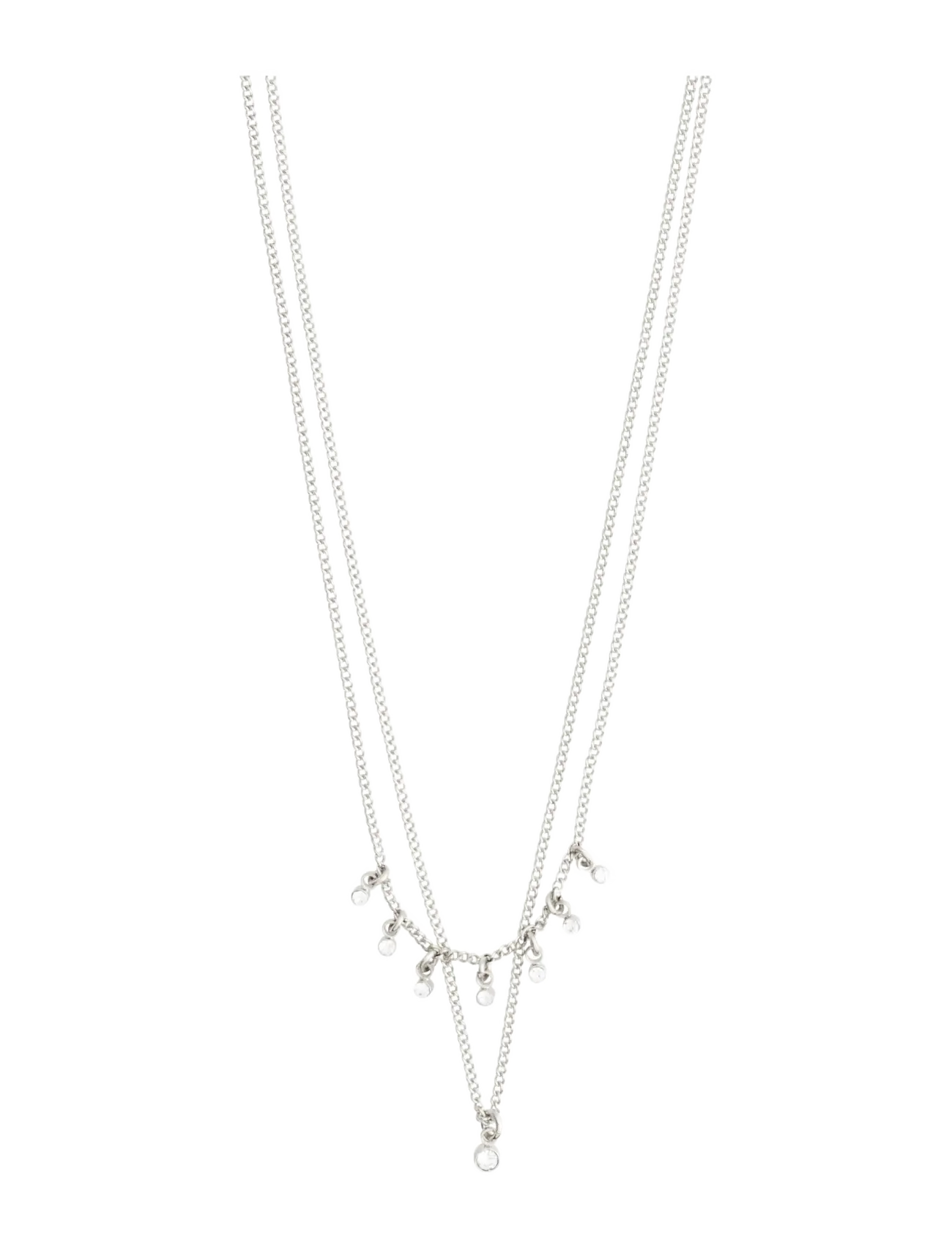Pilgrim SIA crystal chain 2-in-1 silver-plated - Accessoires - SILVER PLATED / silver