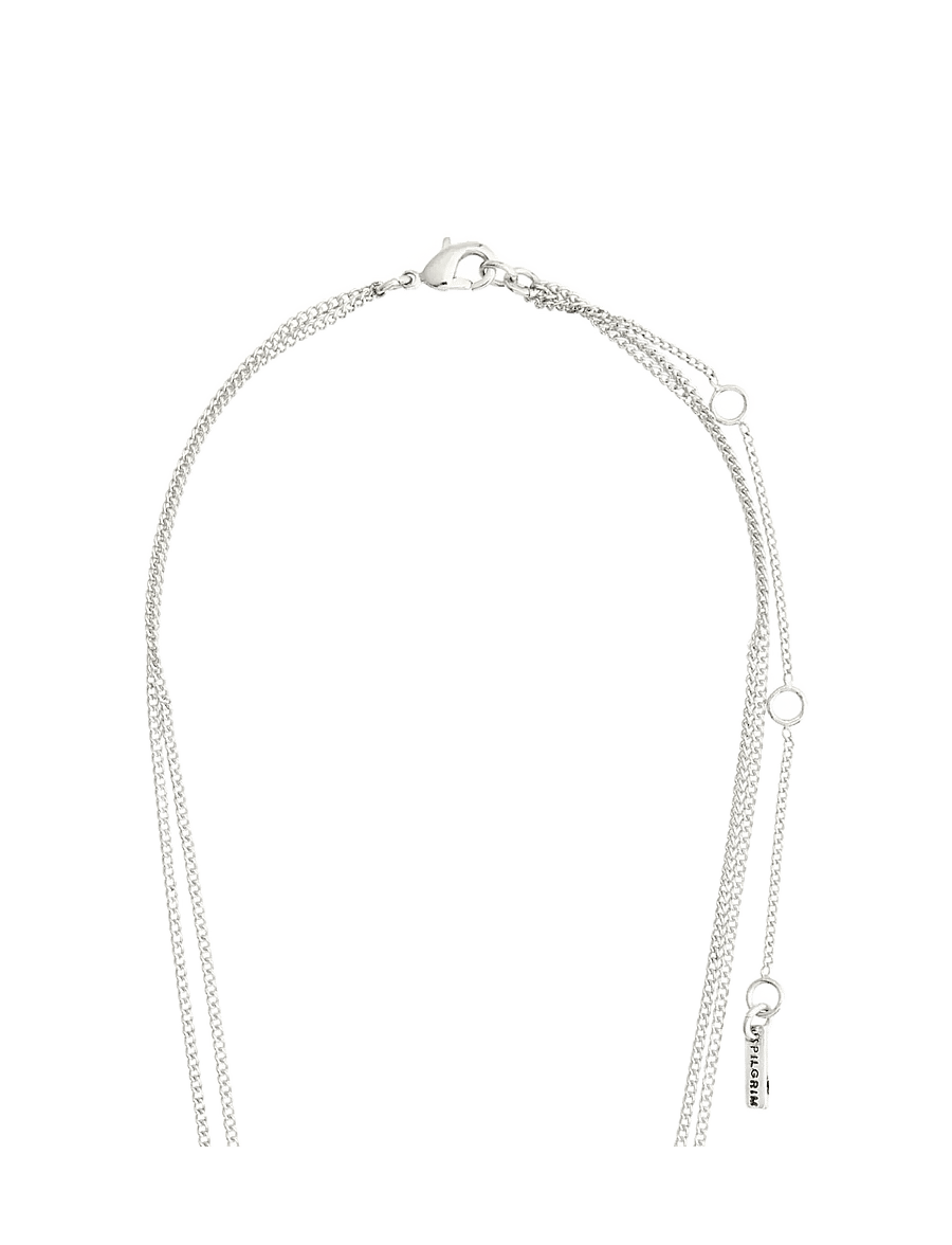 Pilgrim - SIA crystal chain 2-in-1 silver-plated - silver plated - 2