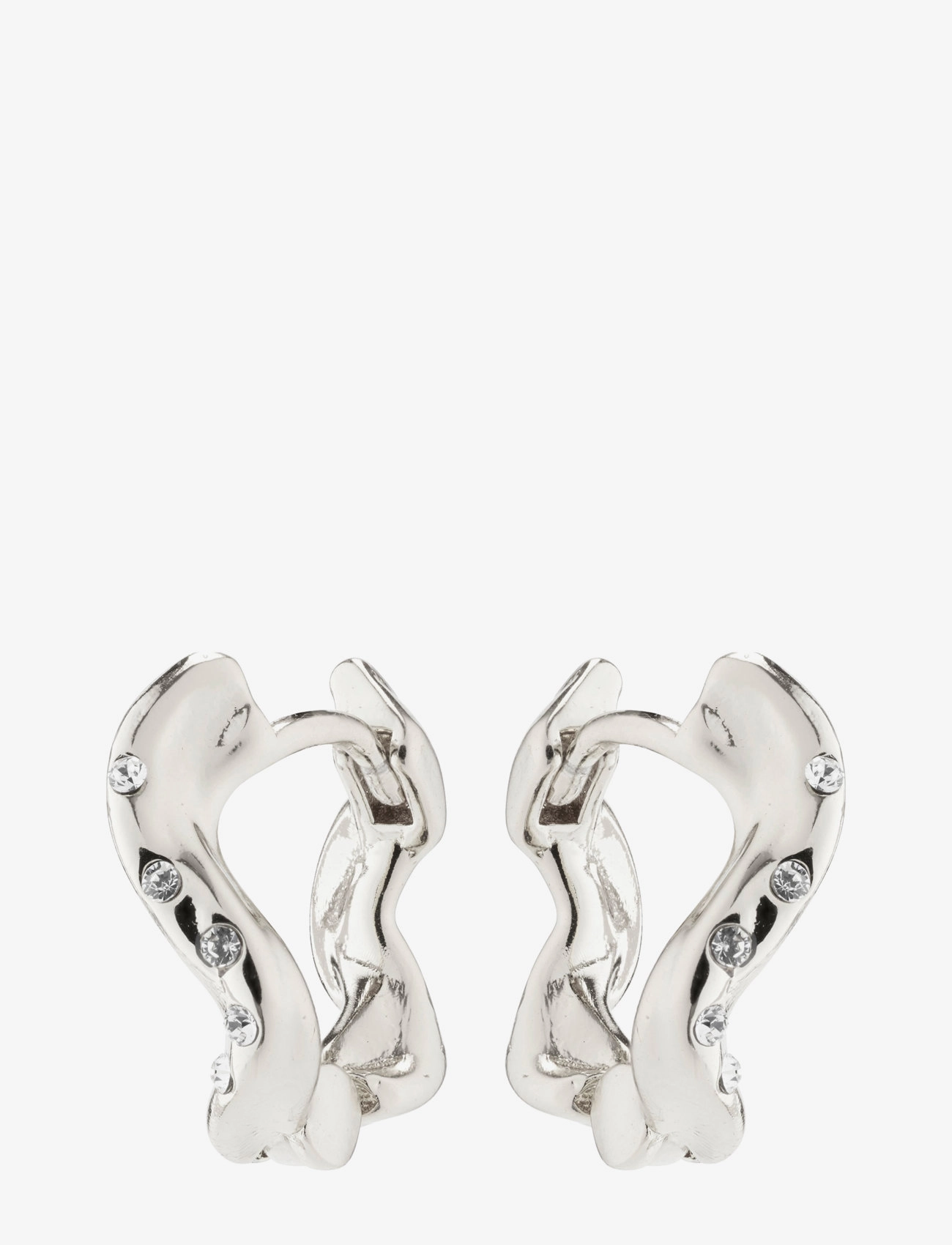 Pilgrim EVRA organic shaped crystal hoops silver-plated - Schmuck - SILVER PLATED / silver