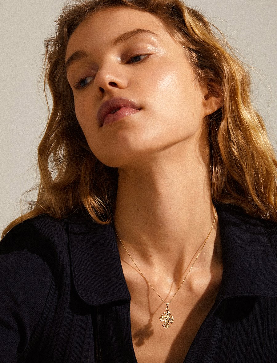 Pilgrim - DAGMAR recycled pendant necklace - halsband med hänge - gold plated - 3