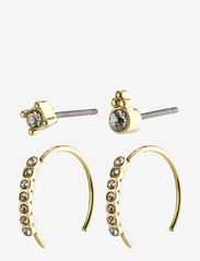 Pilgrim - KALI crystal earrings - korvarenkaat - gold plated - 0