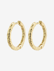 ELANOR rustic texture hoop earrings gold-plated - GOLD PLATED